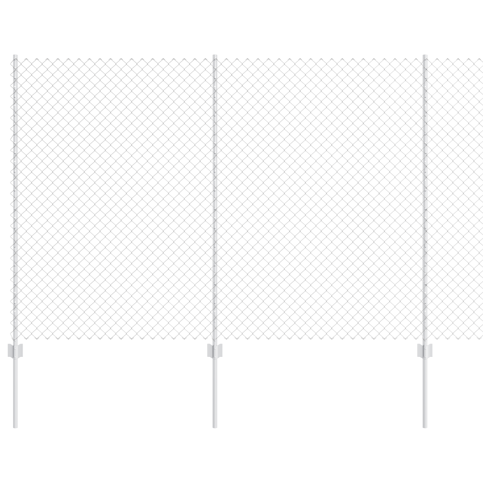 Chain Link Fence with 20 U Posts Silver 1.6x10 m Steel - Image 2