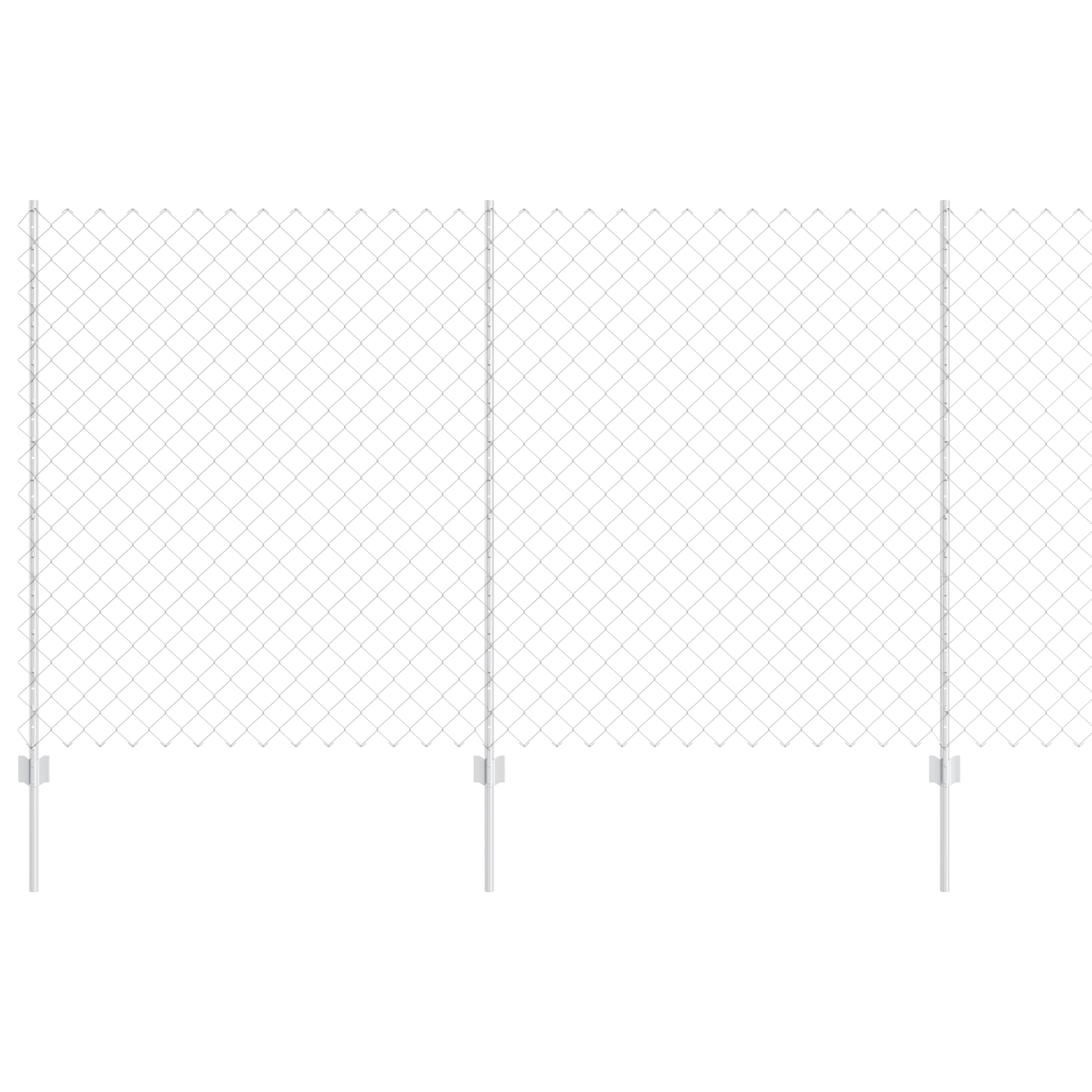 Chain Link Fence with 20 U Posts Silver 1.4x10 m Steel - Image 2