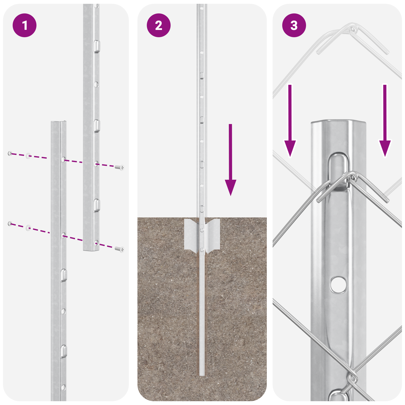 Chain Link Fence with 20 U Posts Silver 1.6x10 m Steel - Image 10