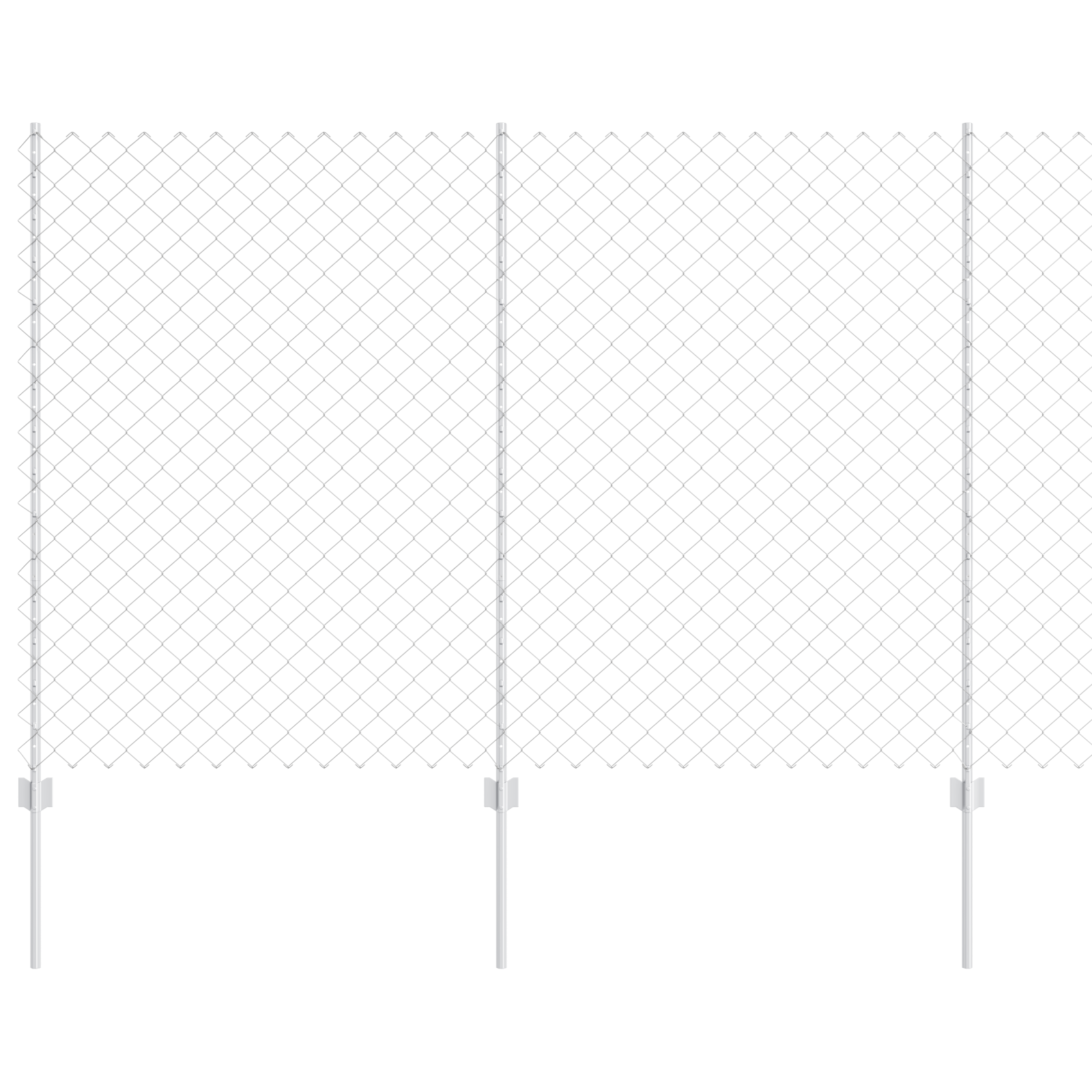 Chain Link Fence with 20 U Posts Silver 1.6x10 m Steel - Image 2