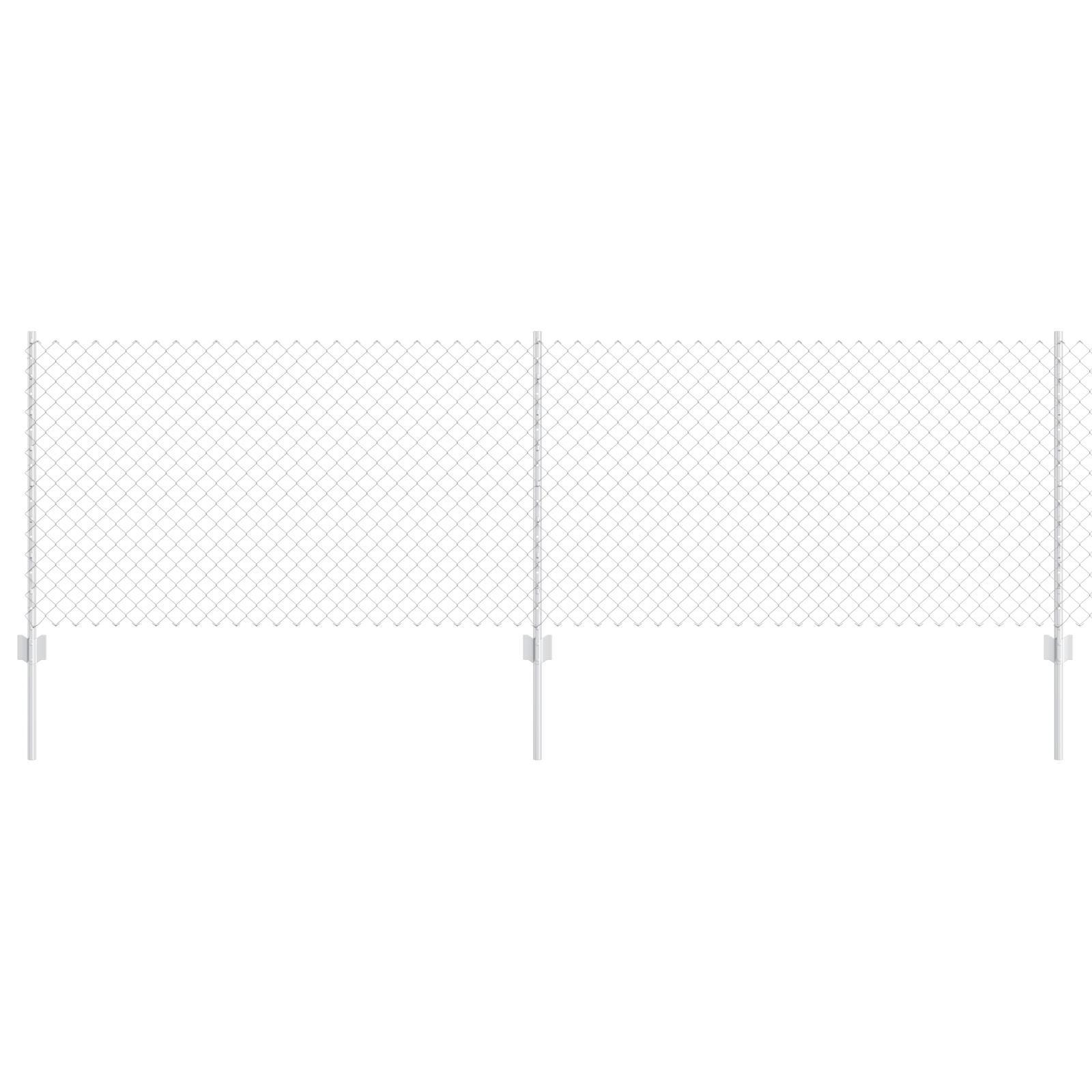 Chain Link Fence with 22 U Posts Silver 0,8x25 m Steel - Image 2