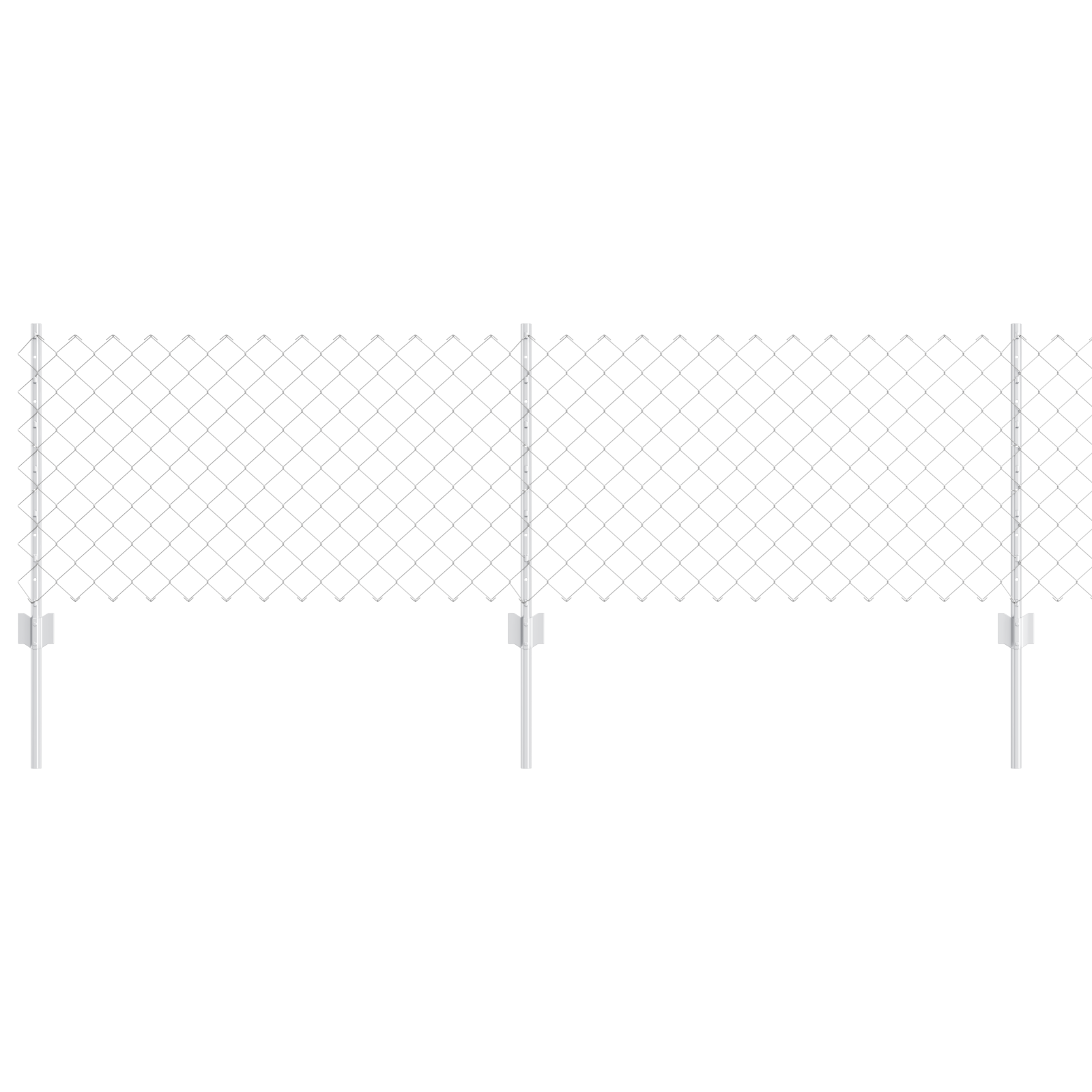 Chain Link Fence with 22 U Posts Silver 0.6x25 m Steel - Image 2