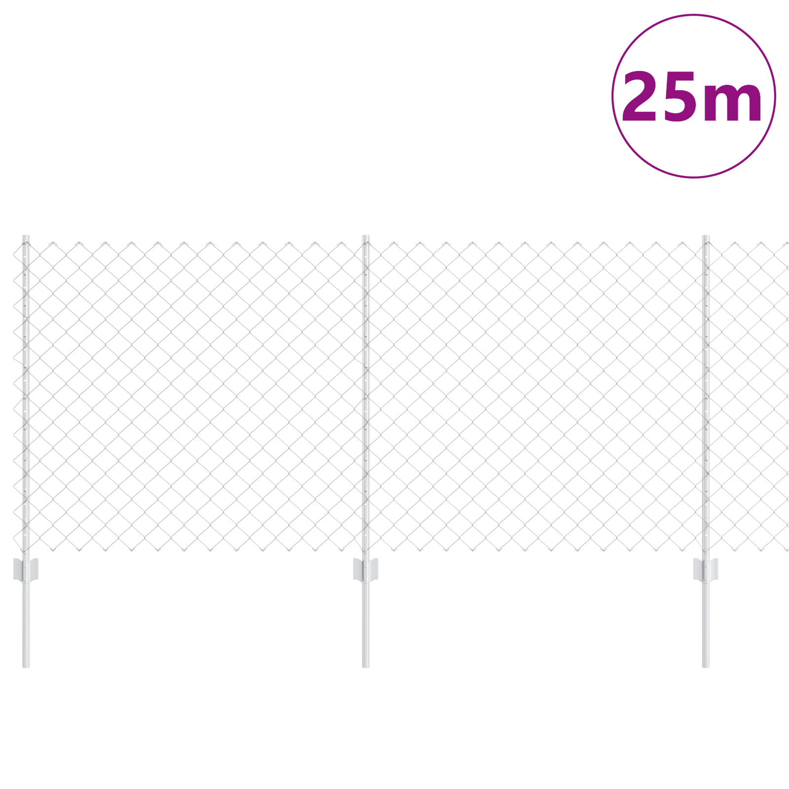 Garden Fence Set Set of 2 Galvanised steel 25 x 1 m Durable - Image 3