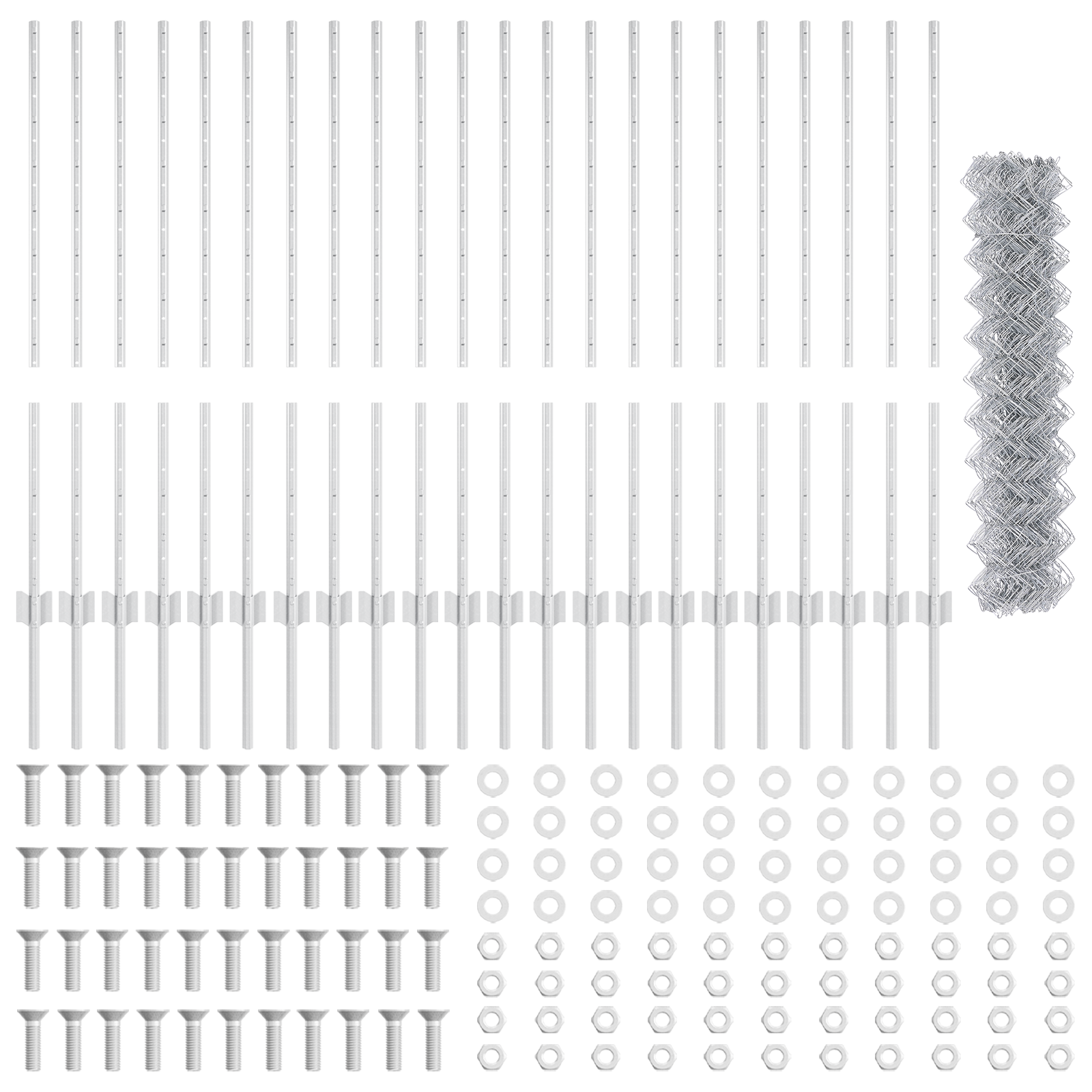 Garden Fence Set Set of 2 Galvanised steel 25 x 1 m Durable - Image 4