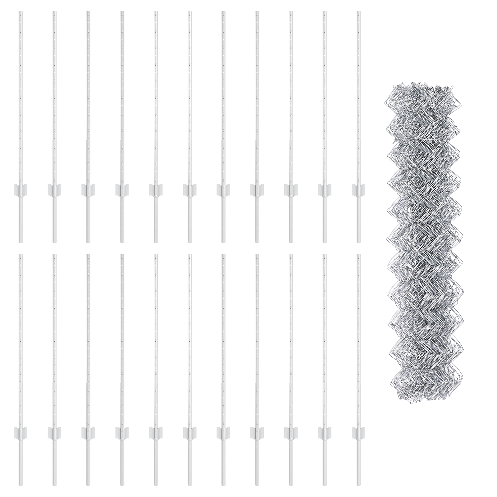 Garden Fence Set Set of 2 Galvanised steel 25 x 1 m Durable - Image 5