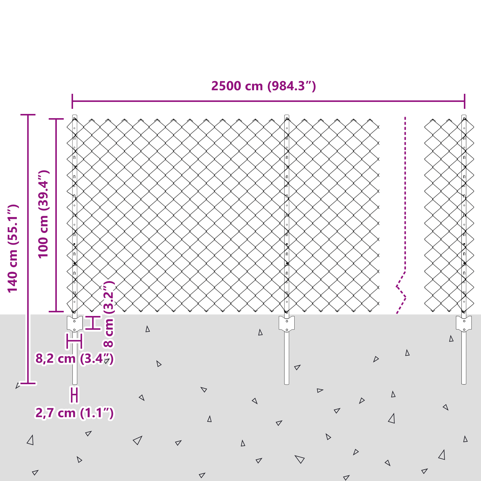 Garden Fence Set Set of 2 Galvanised steel 25 x 1 m Durable - Image 11