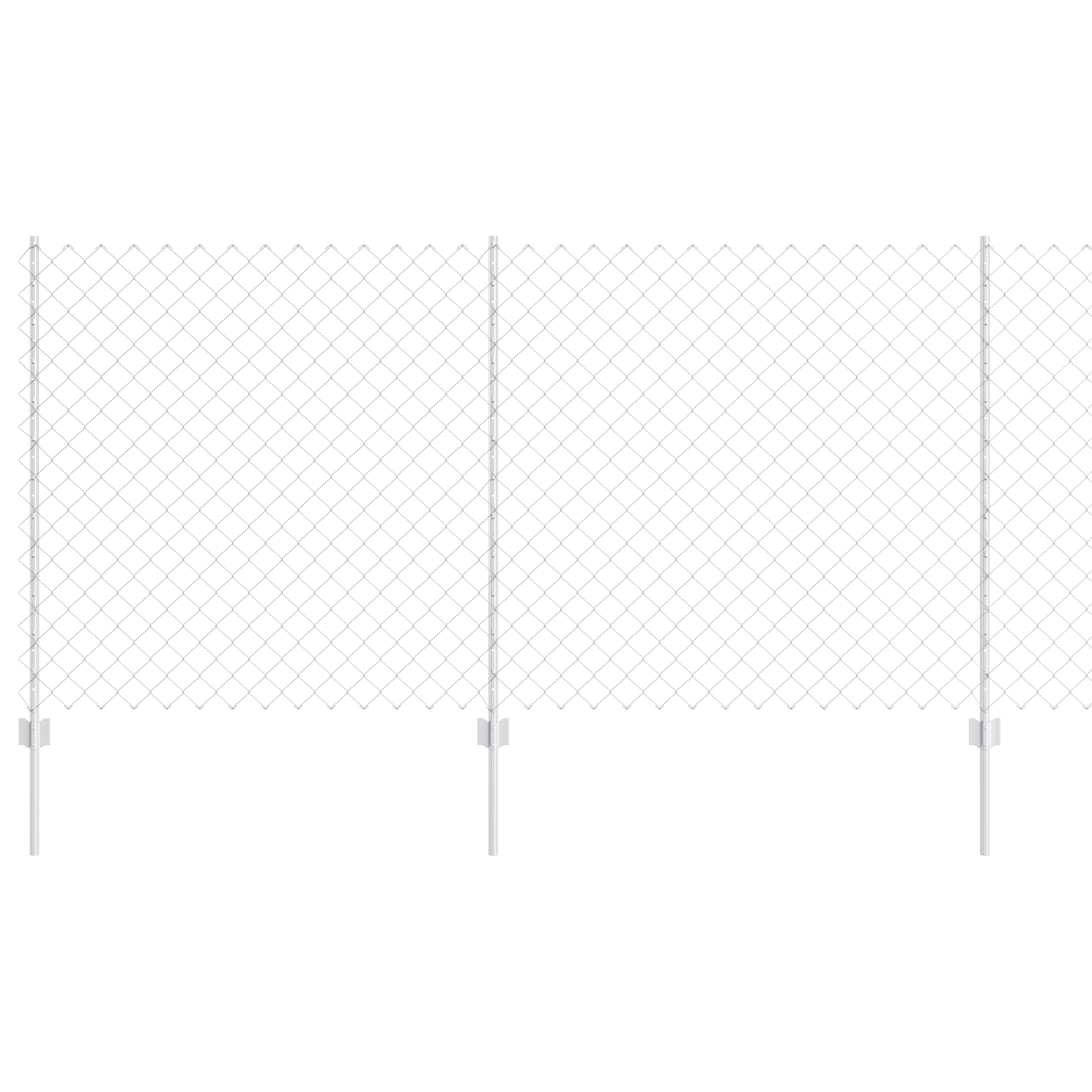 Chain Link Fence with 44 U Posts Silver 1.2m x 25m Steel - Image 2