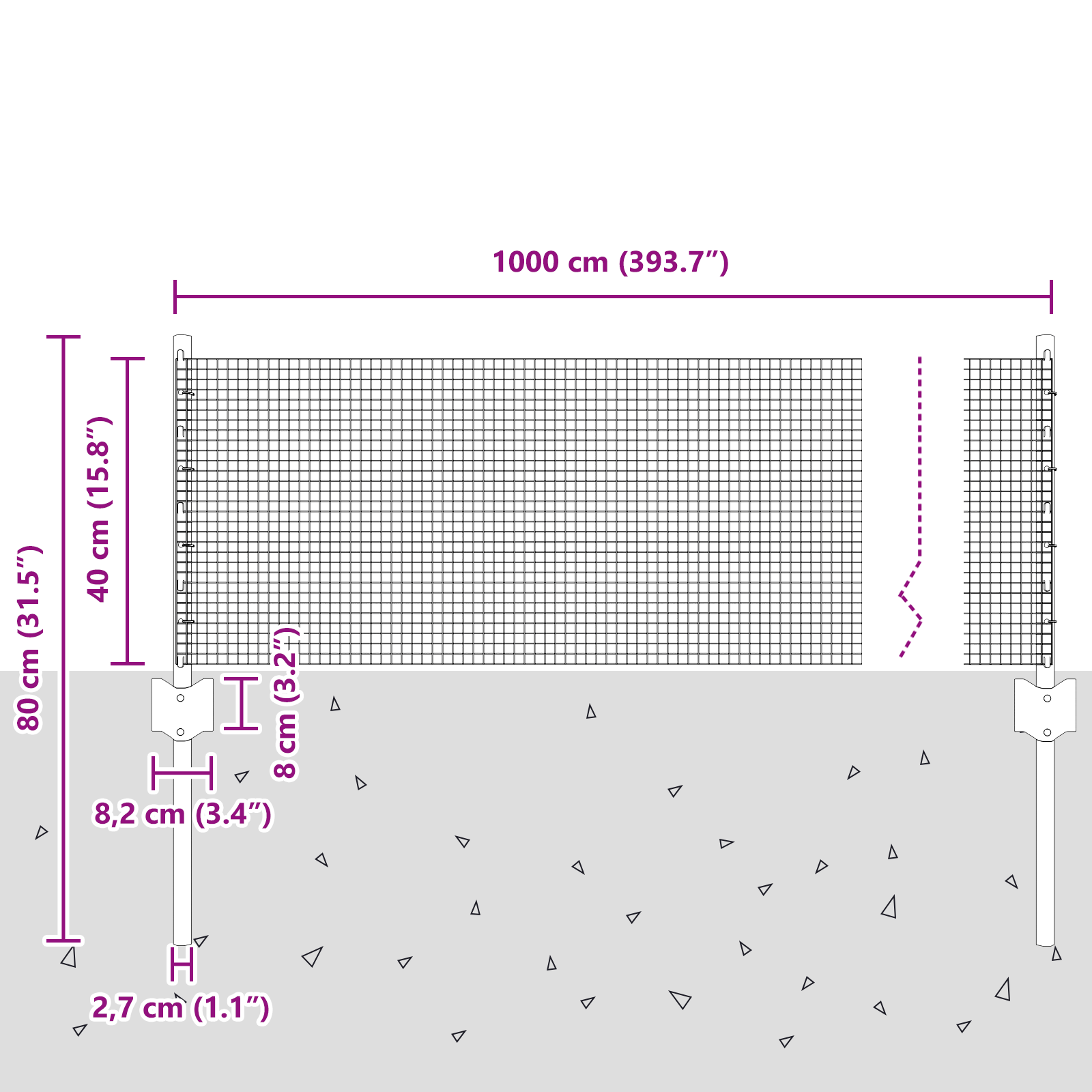 Welded Wire Fence with 5 U Posts Silver 0.4x10 m Steel - Image 10