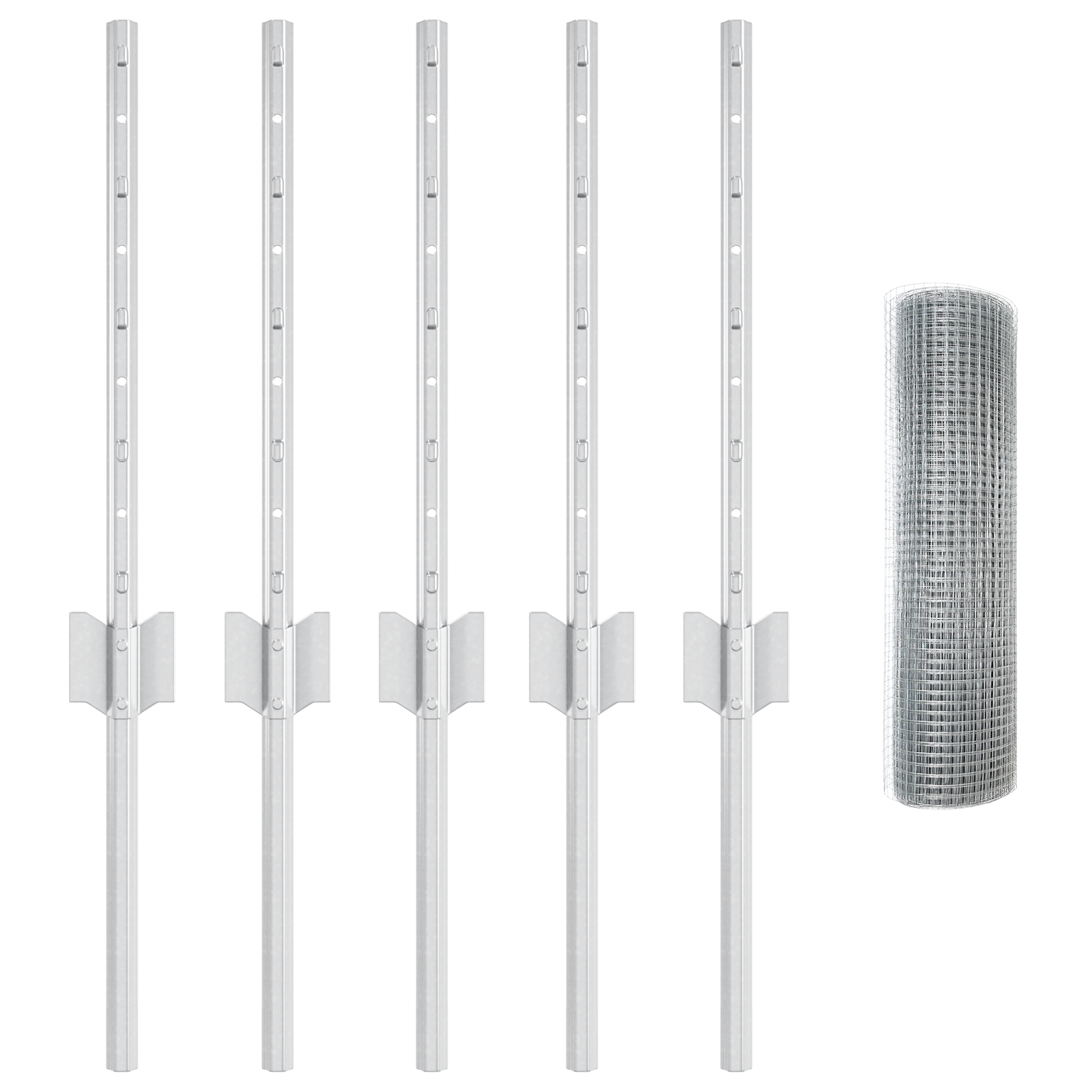 Welded Wire Fence with 5 U Posts Silver 0,4x10 m Steel - Image 4