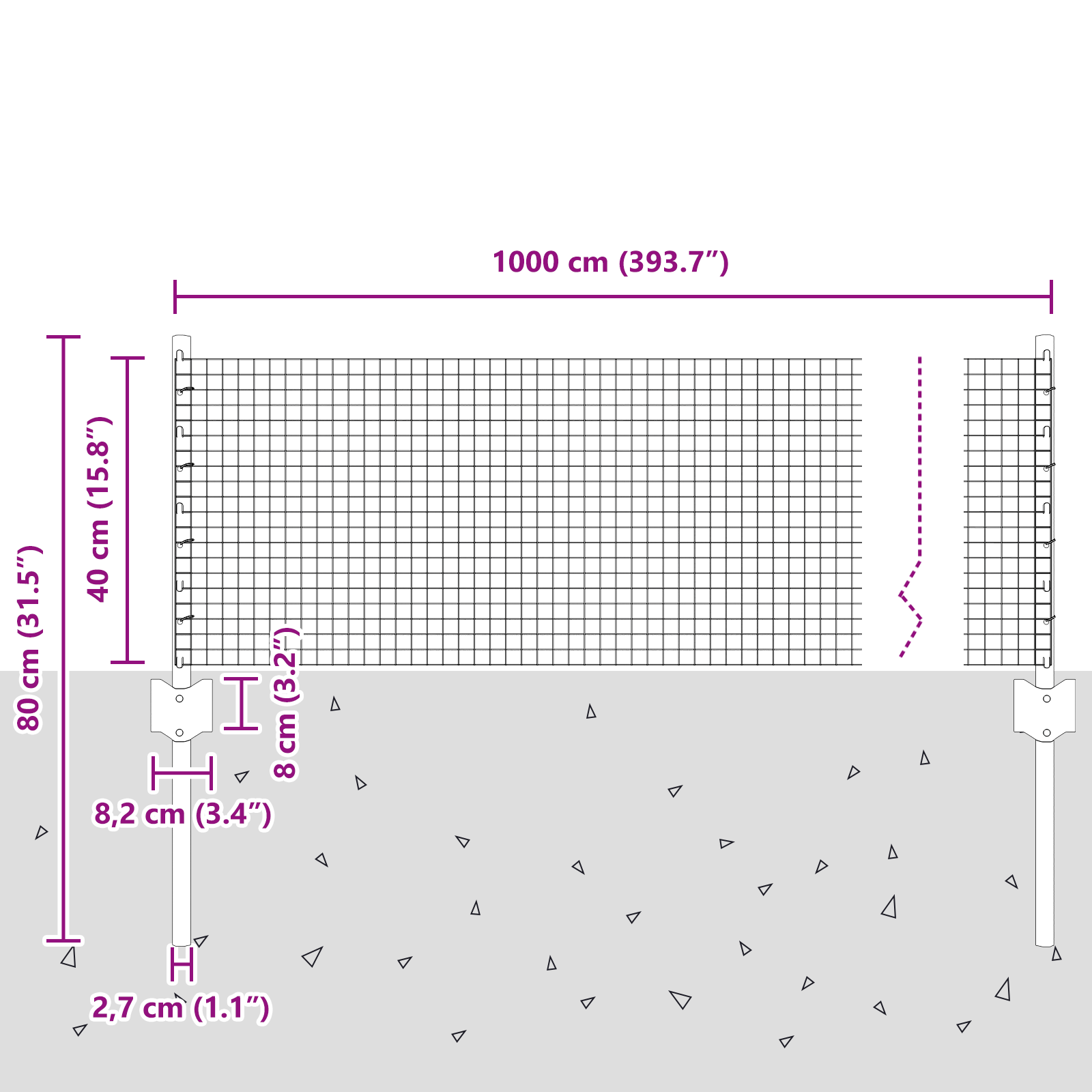 Welded Wire Fence with 5 U Posts Silver 0.4x10 m Steel - Image 10