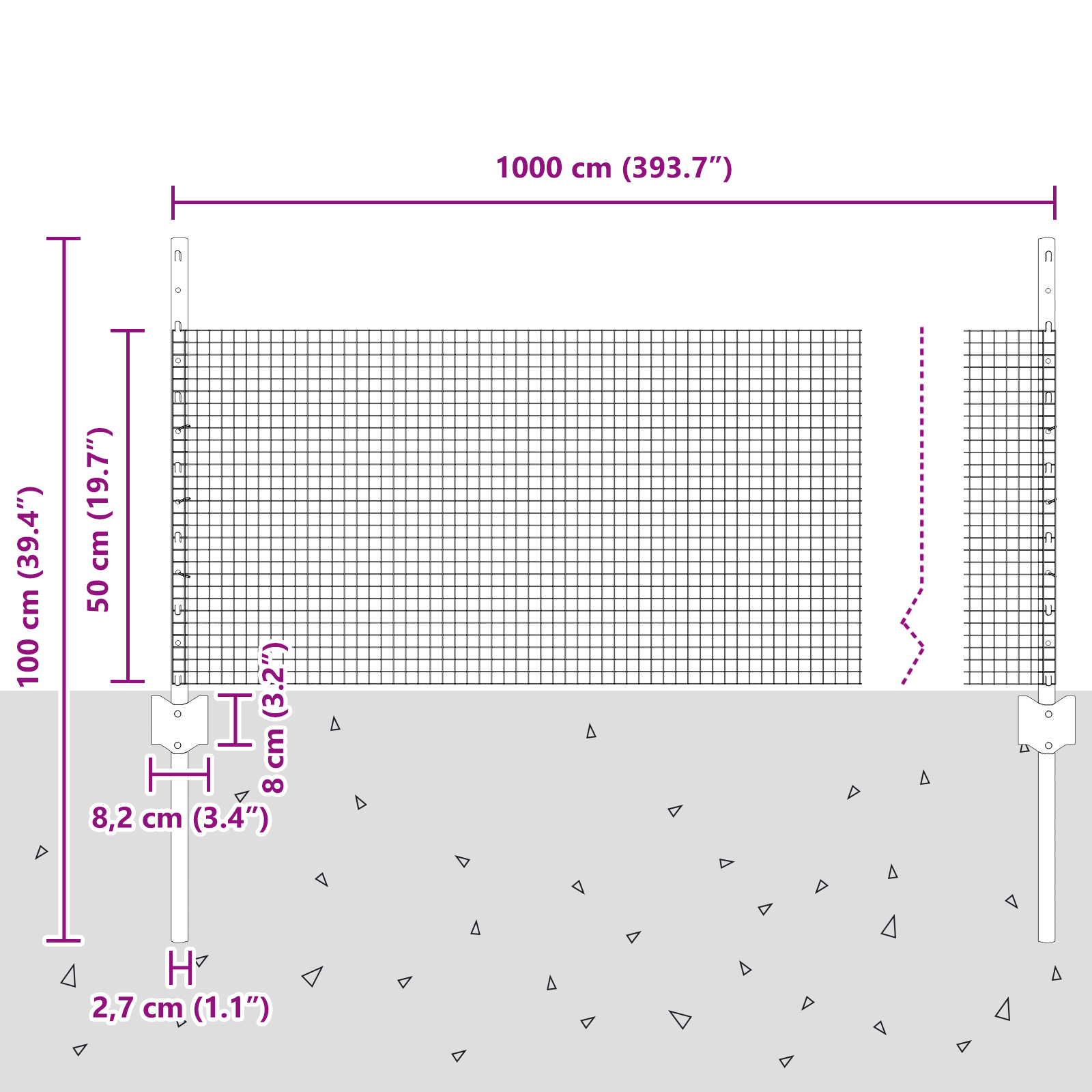 Garden Fence Set Set of 2 Galvanised steel Large Durable - Image 10