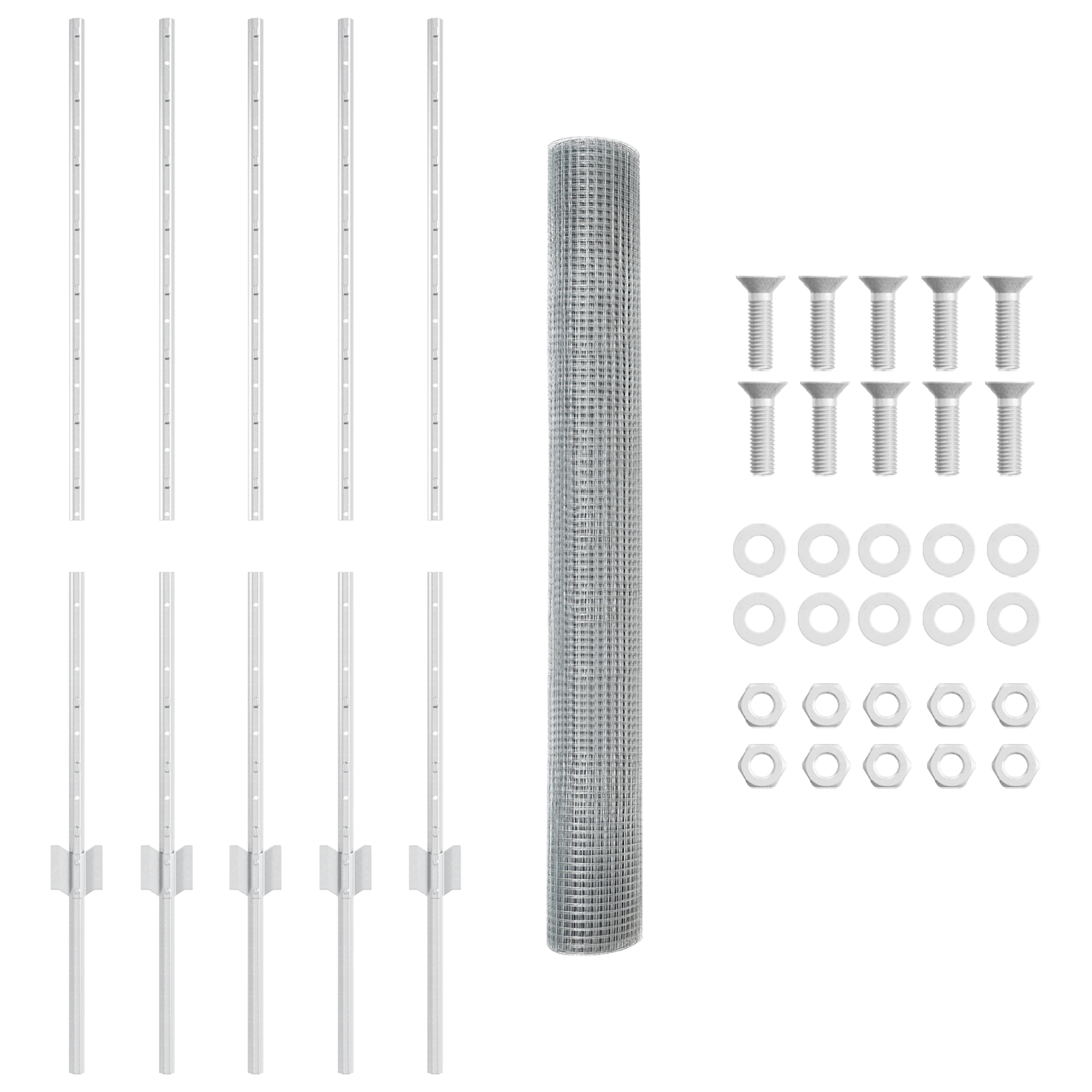 Chicken Wire Fence Set Set of 2 Galvanised steel - Image 5