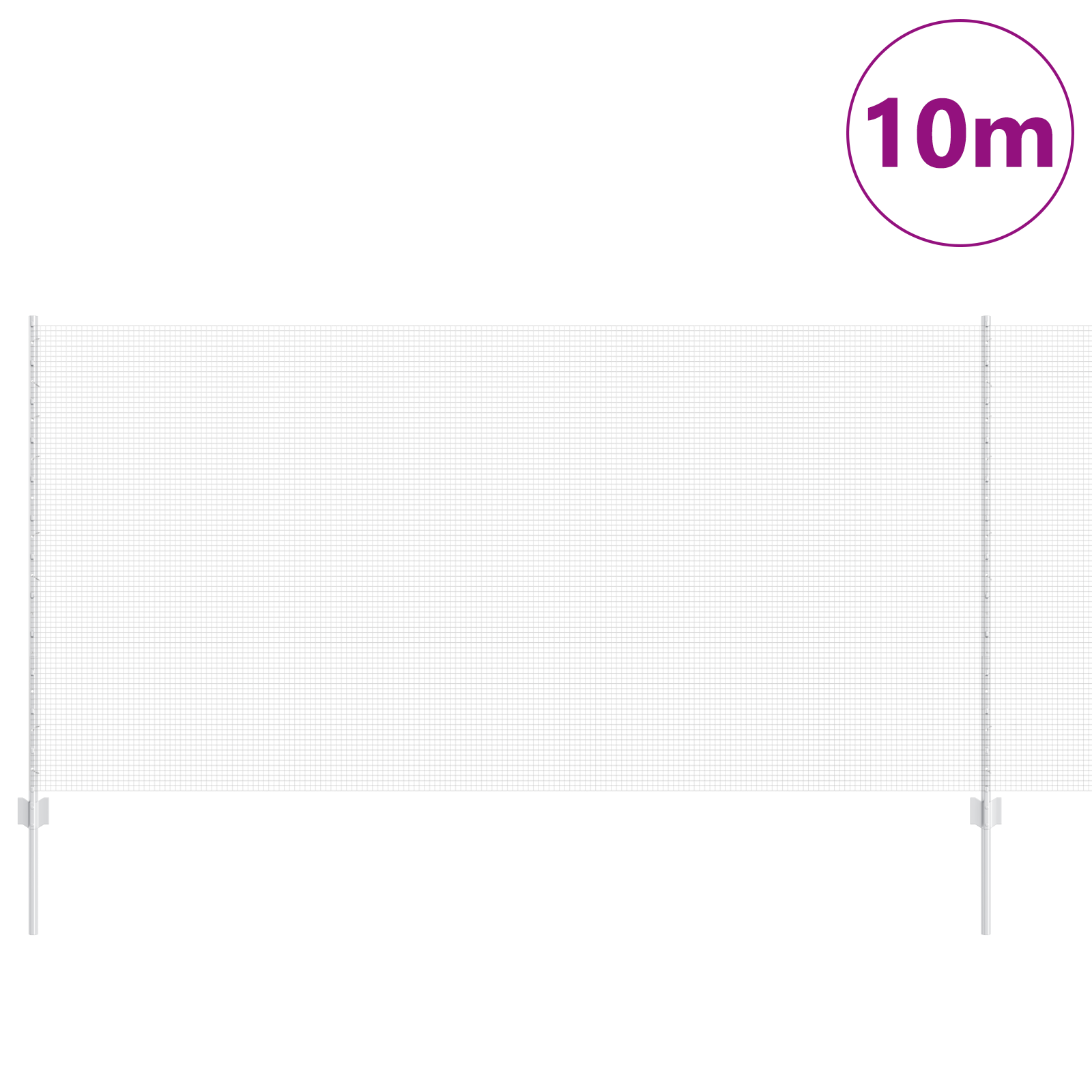 Welded Wire Fence with 10 U Posts Silver 1.2x10 m Steel - Image 3