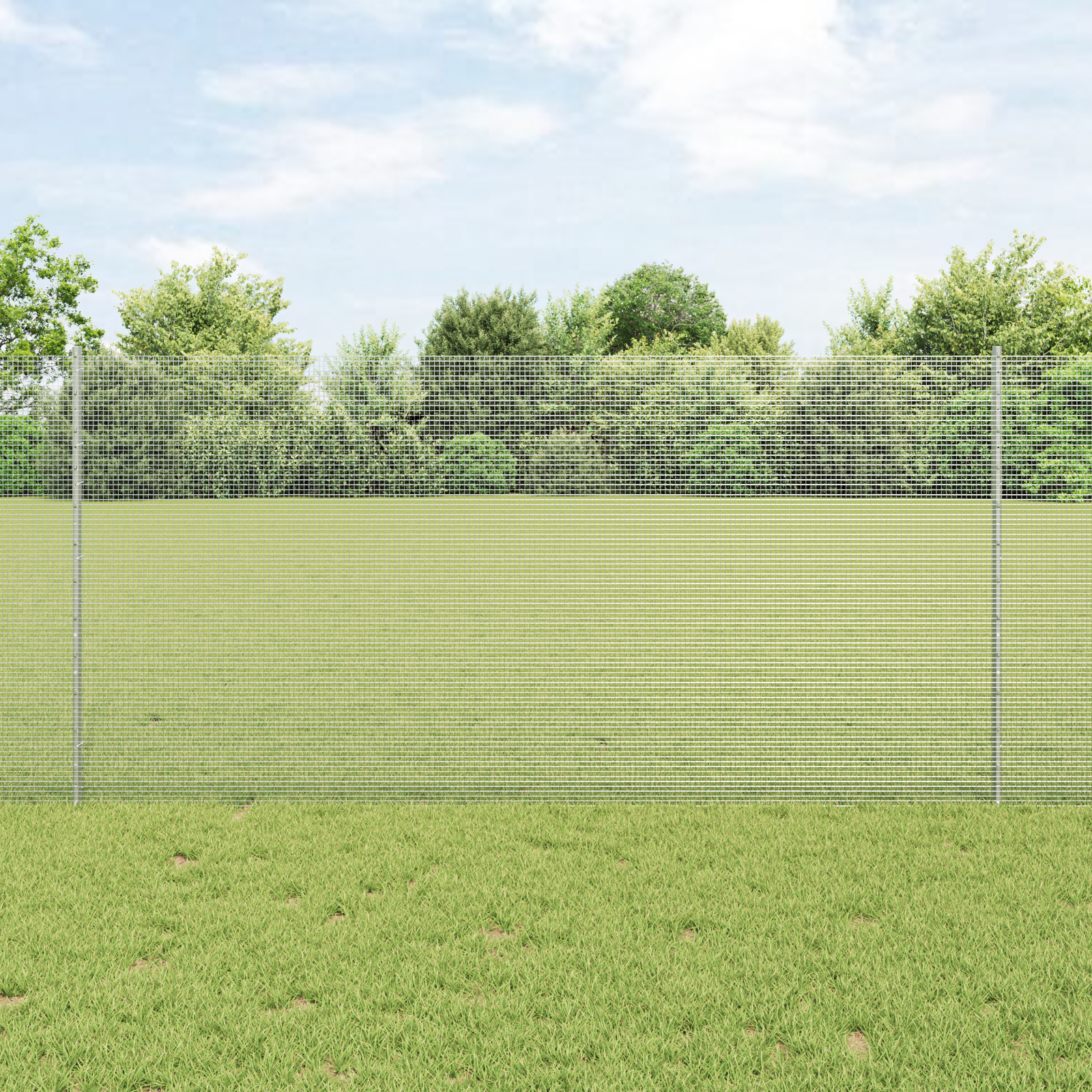 Welded Wire Fence with 10 U Posts Silver 1.2x10 m Steel