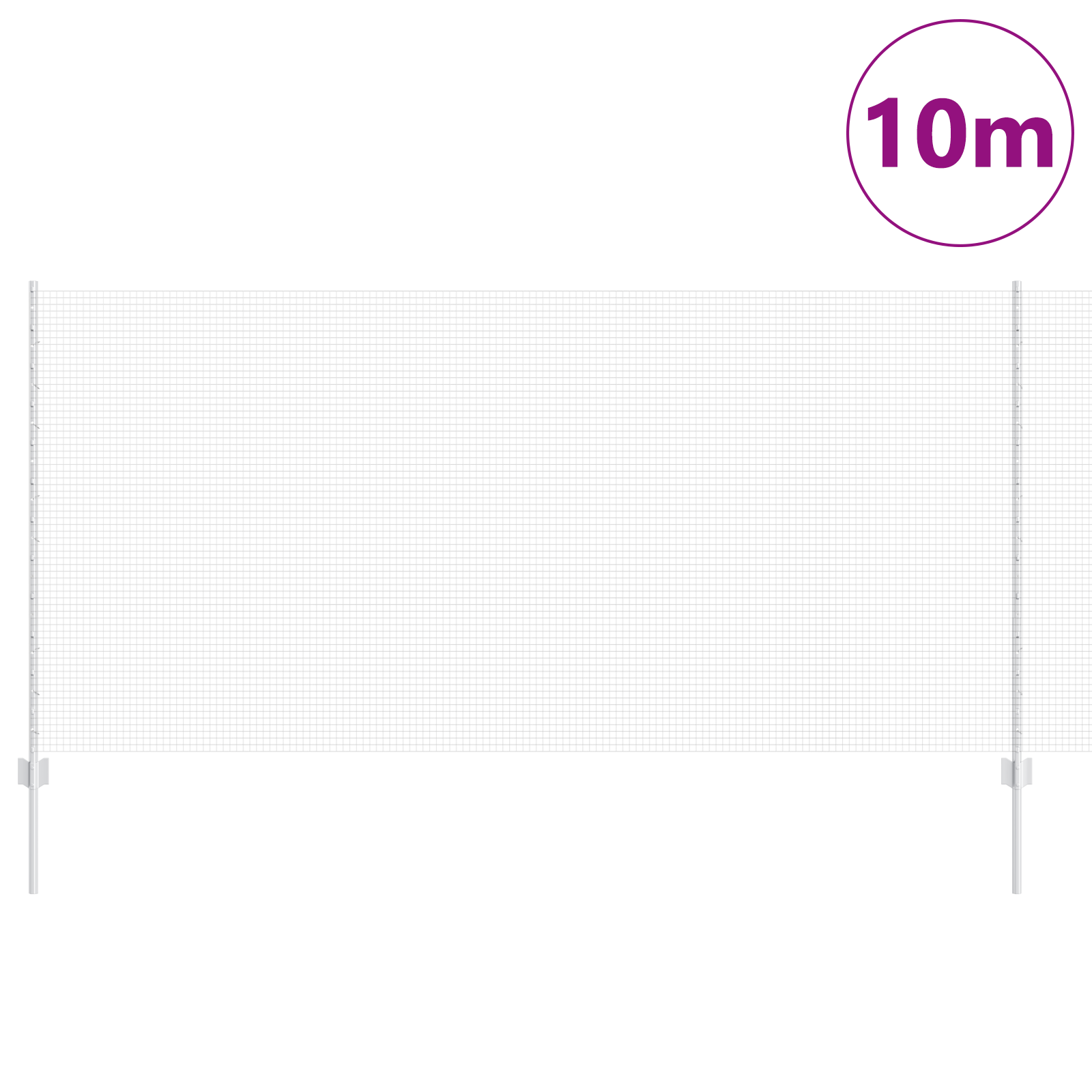 Welded Wire Fence with 10 U Posts Silver 1.2x10 m Steel - Image 3