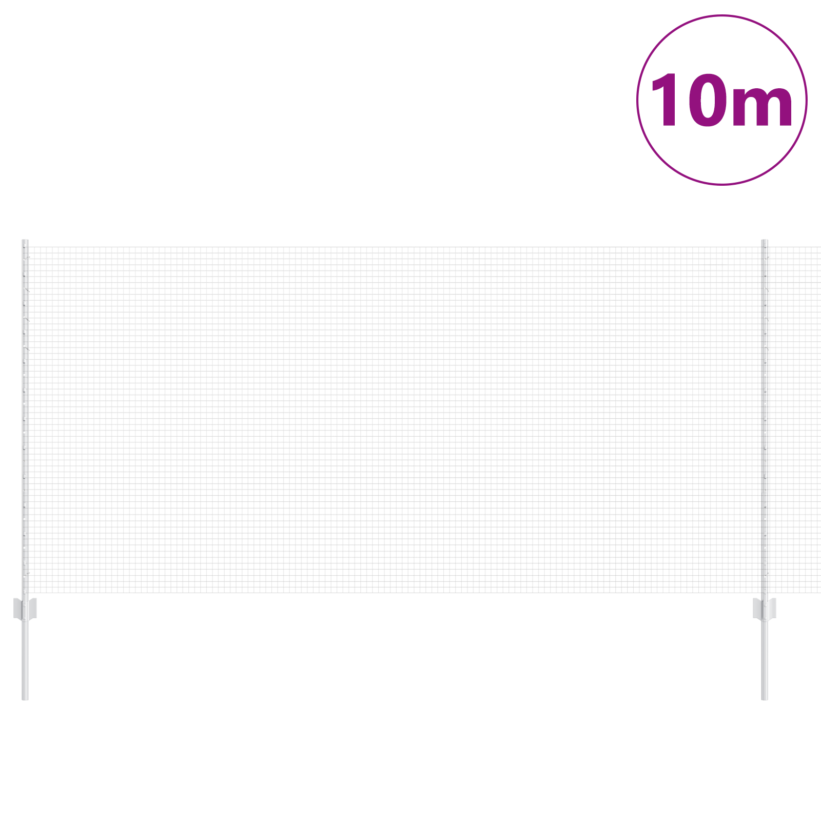 Welded Wire Fence with 10 U Posts Silver 1.2x10 m Steel - Image 3