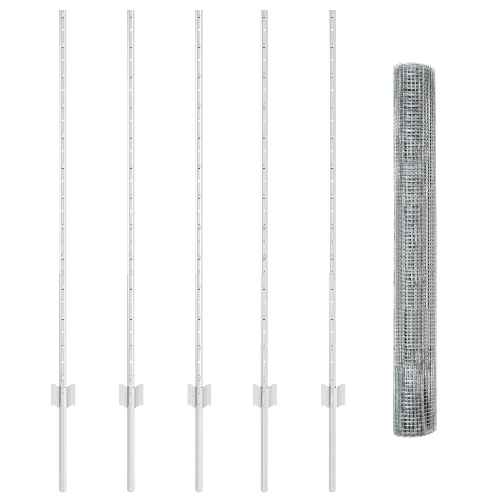 Welded Wire Fence with 10 U Posts Silver 1.2x10 m Steel - Image 4