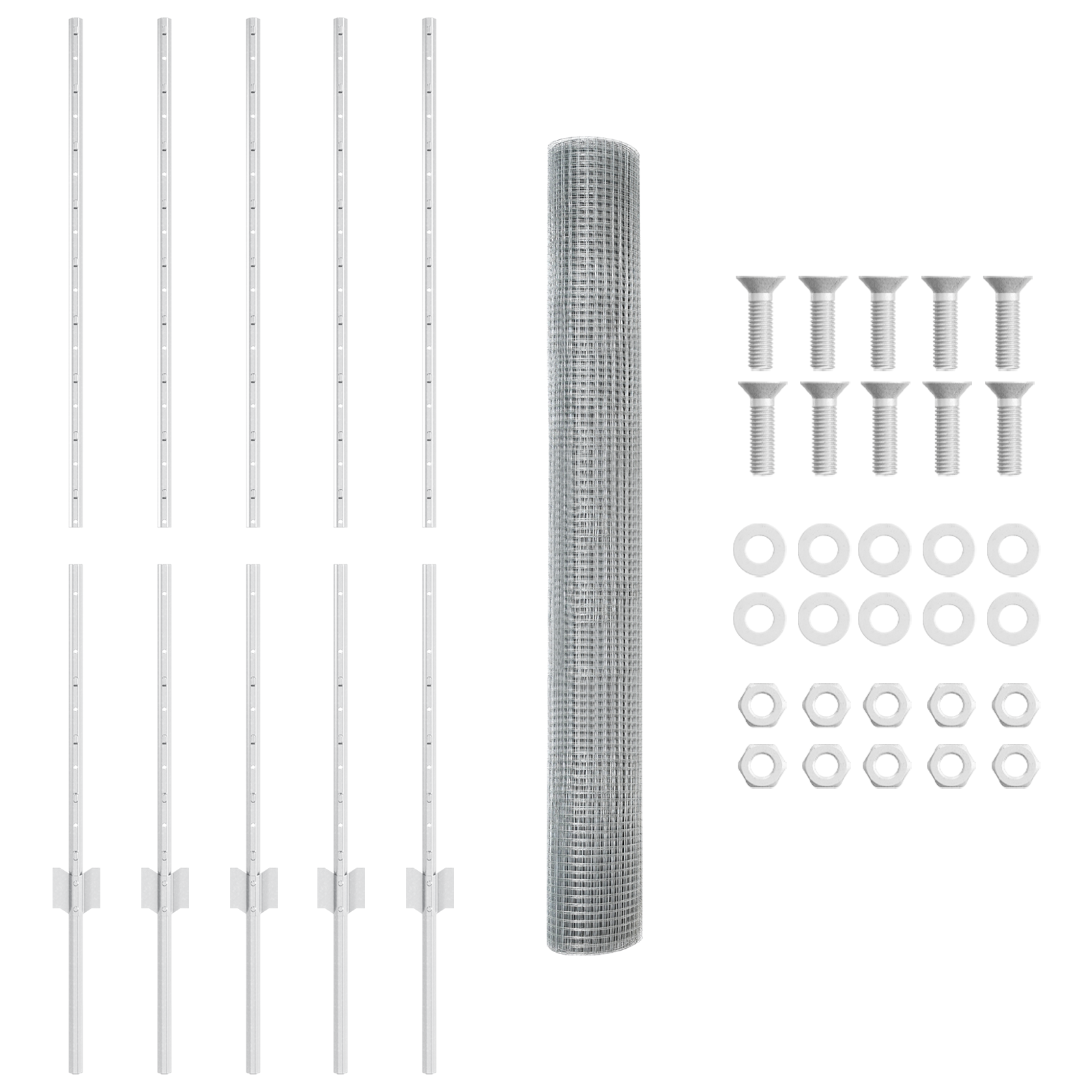 Welded Wire Fence with 10 U Posts Silver 1.2x10 m Steel - Image 5