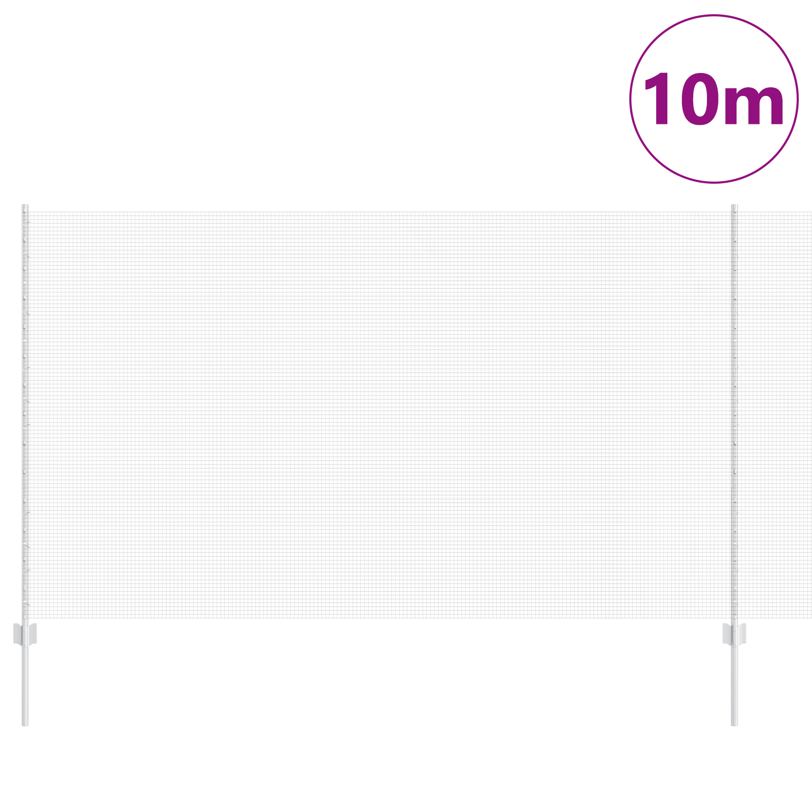 Welded Wire Fence with 10 U Posts Silver 1.4x10 m Steel - Image 3
