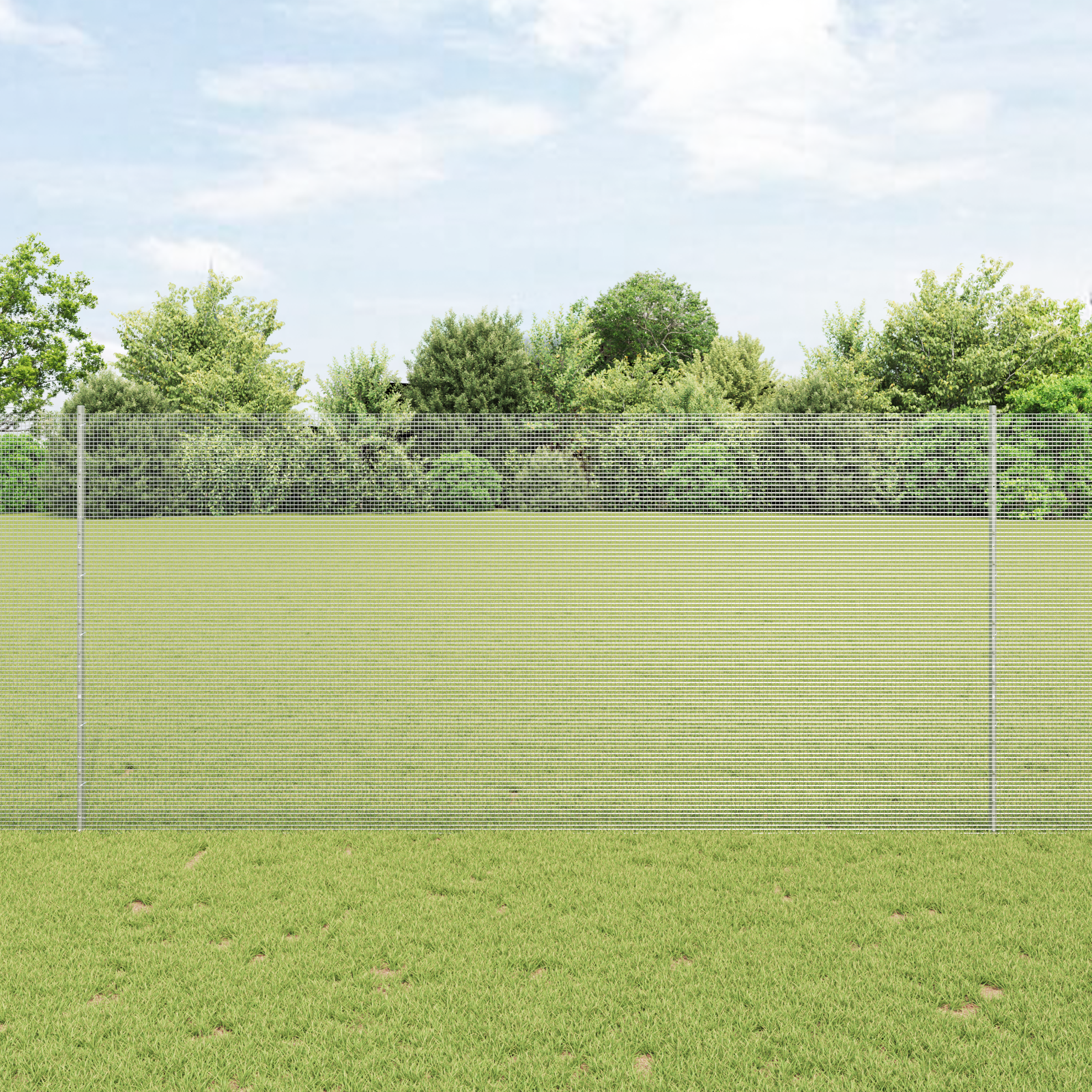 Welded Wire Fence with 10 U Posts Silver 1.4x10 m Steel