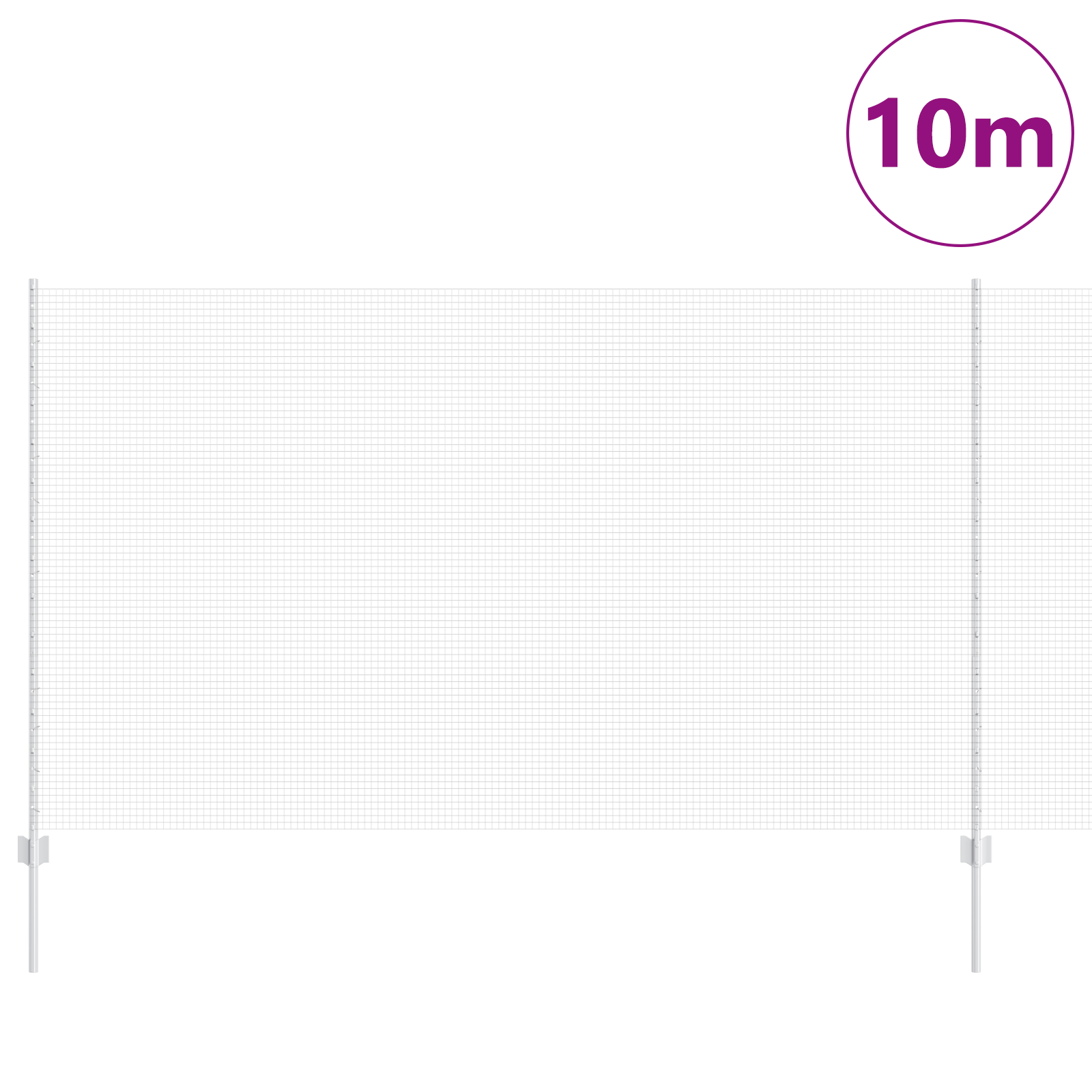 Welded Wire Fence with 10 U Posts Silver 1.4x10 m Steel - Image 3