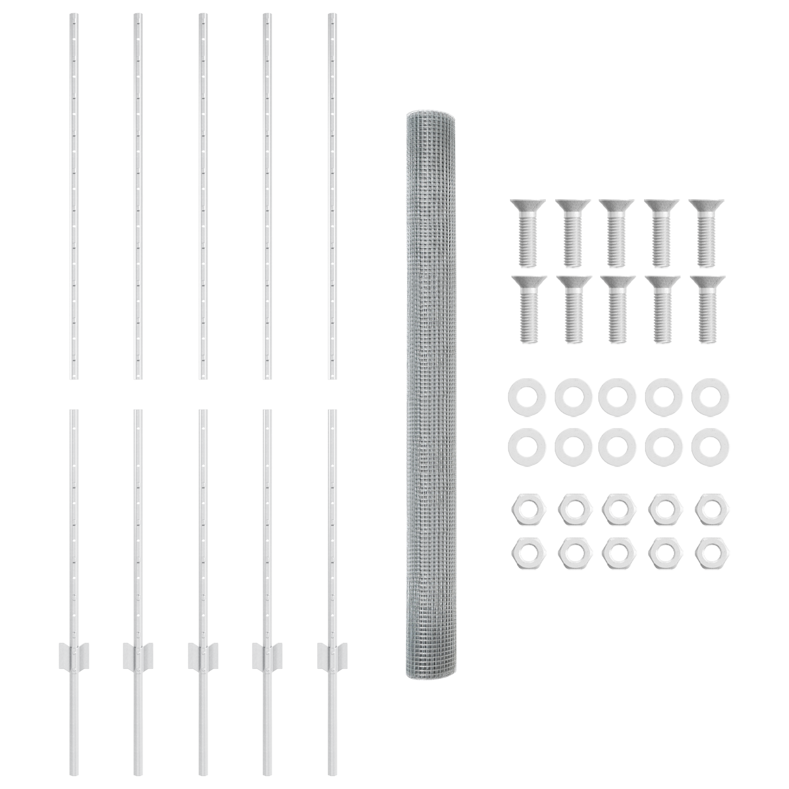 Welded Wire Fence with 10 U Posts Silver 1.4x10 m Steel - Image 5