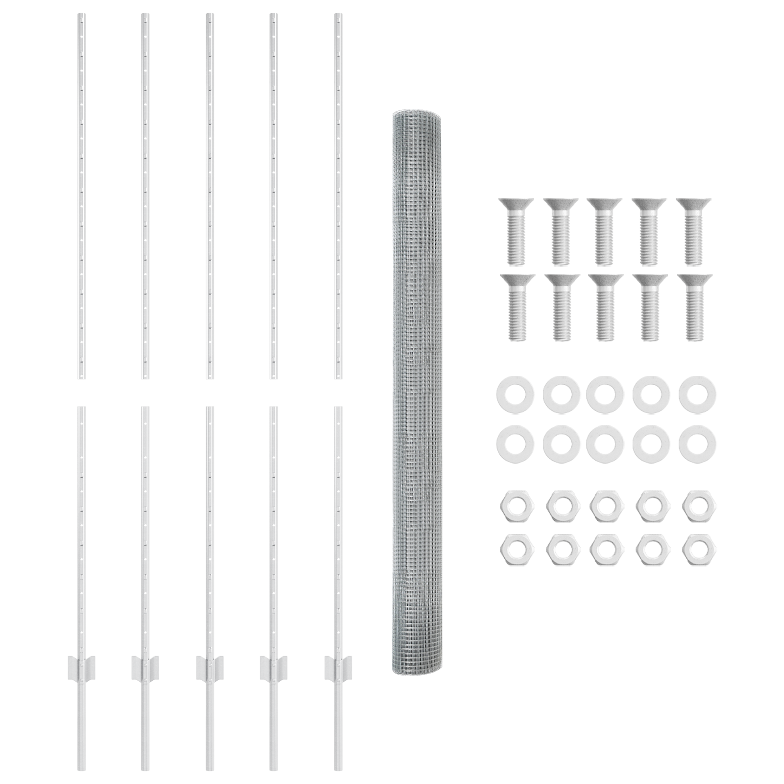 Welded Wire Fence with 10 U Posts Silver 1.6x10 m Steel - Image 5