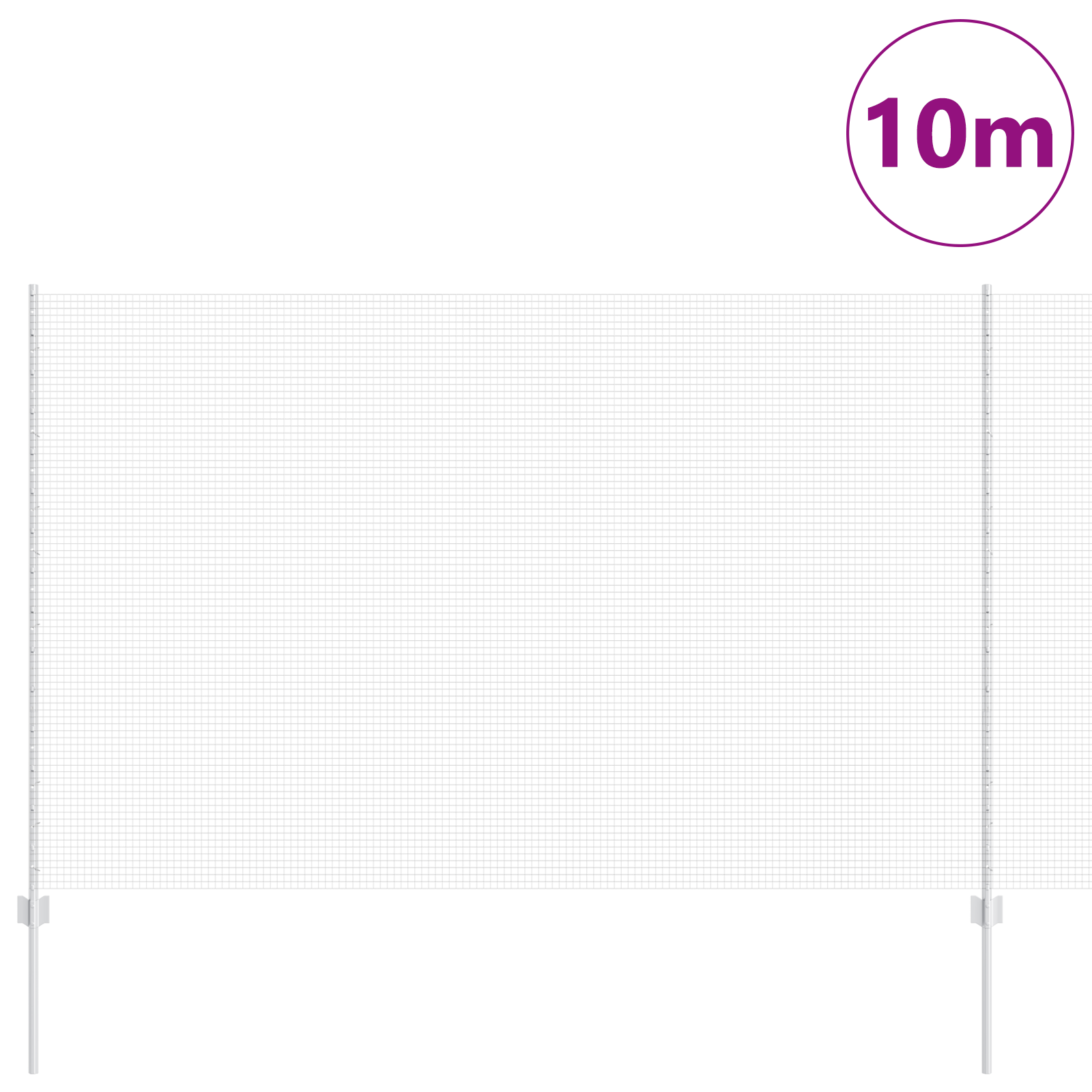 Welded Wire Fence with 10 U Posts Silver 1.6x10 m Steel - Image 3