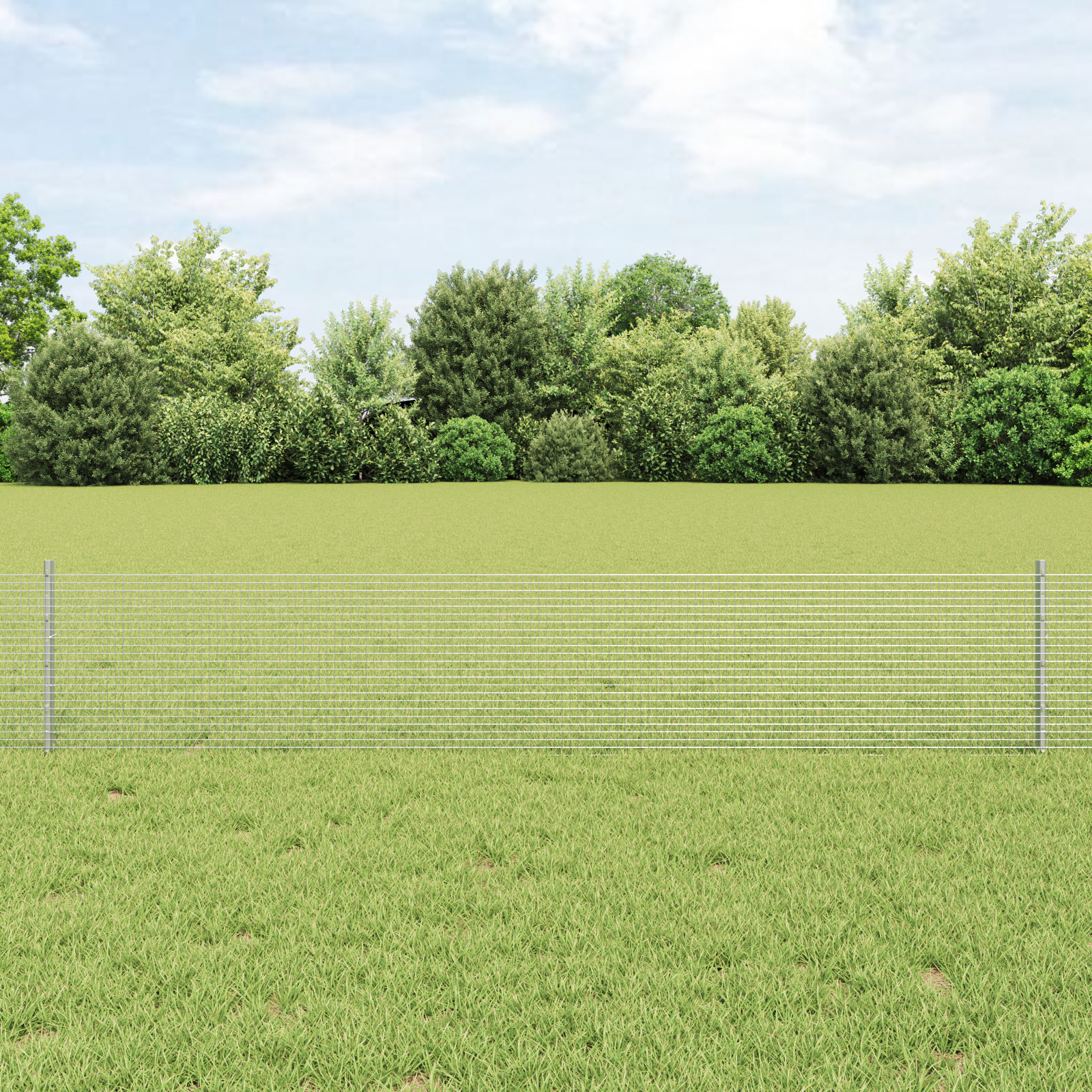 Thumbnail - vidaXL Feuerverzinkter Drahtzaun mit 11 U-Posts Silber 0,4x25 m Stahl