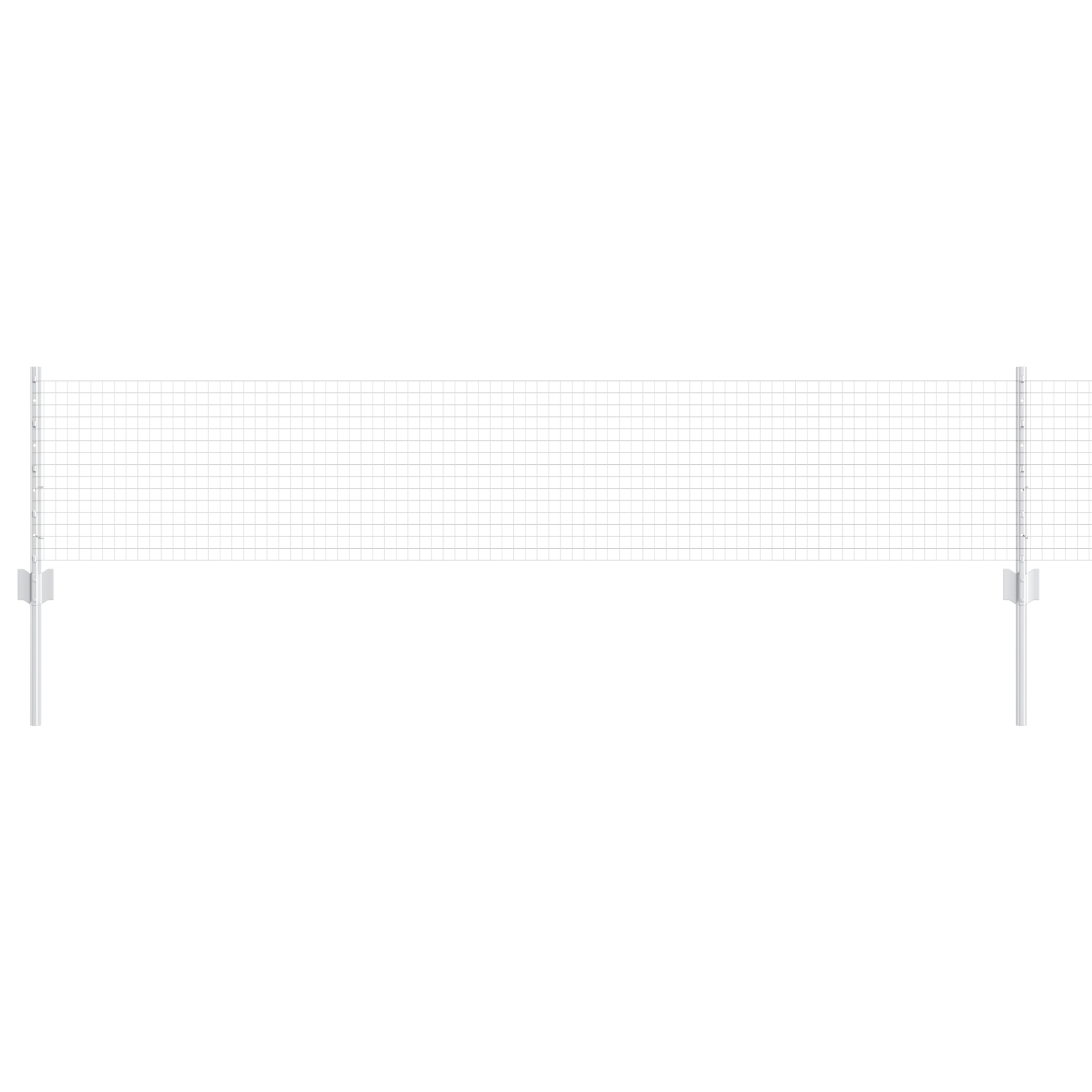 Welded Wire Fence with 11 U Posts Silver 0.4x25 m Steel - Image 2