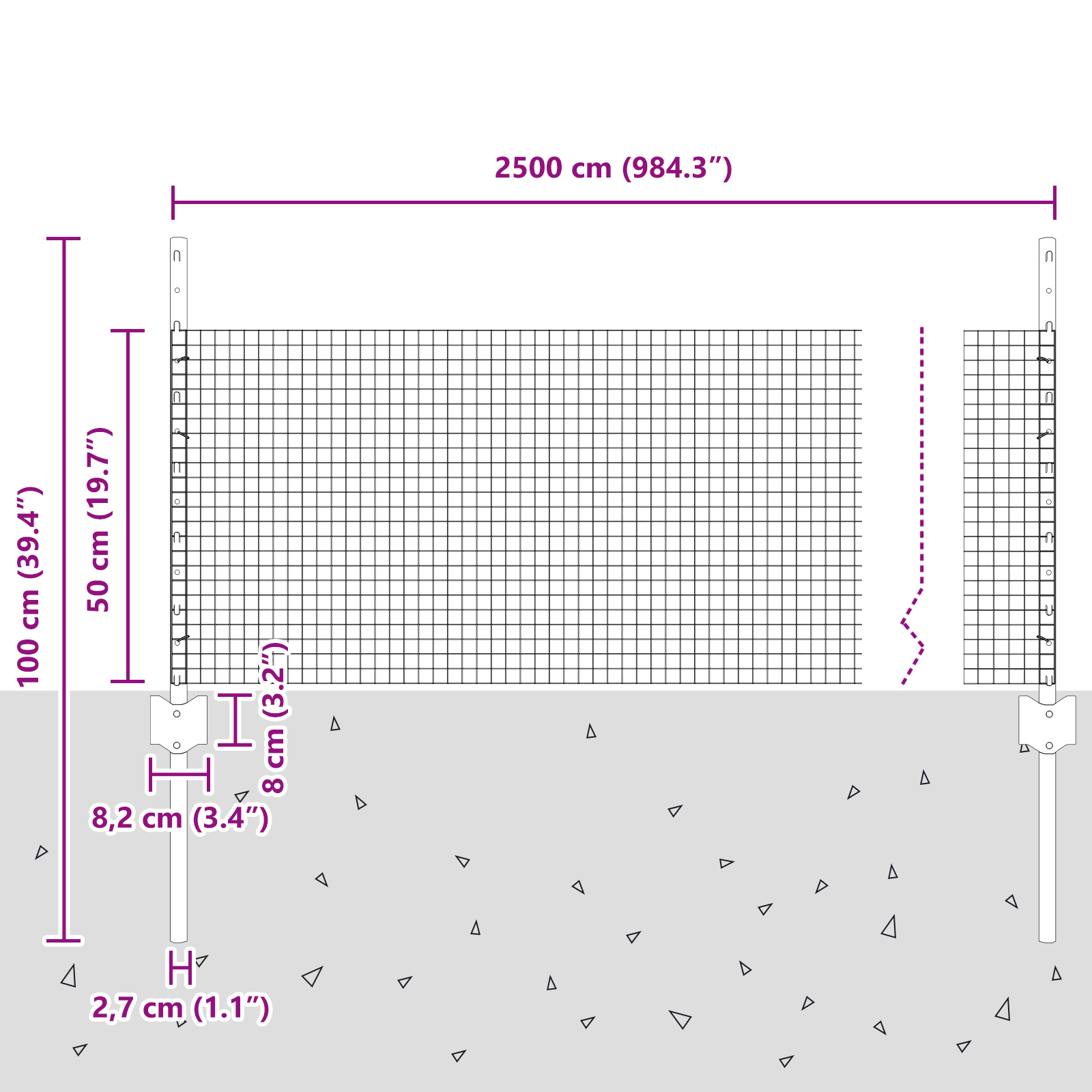 Garden Fence Set Set of 2 Galvanised steel 25 x 0.5 metres - Image 10