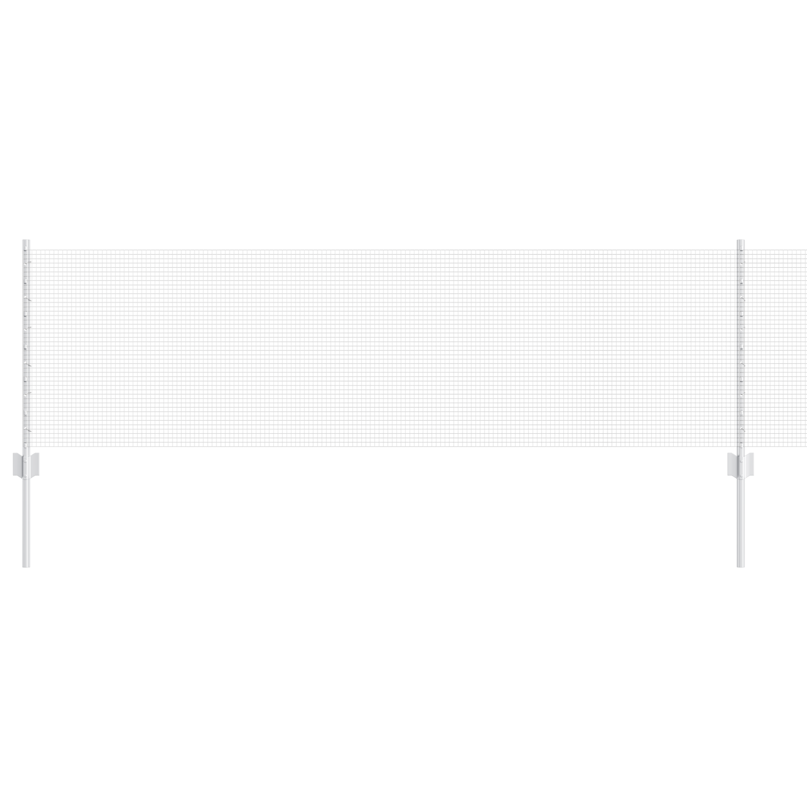 Welded Wire Fence with 11 U Posts Silver 0.6x25 m Steel - Image 2