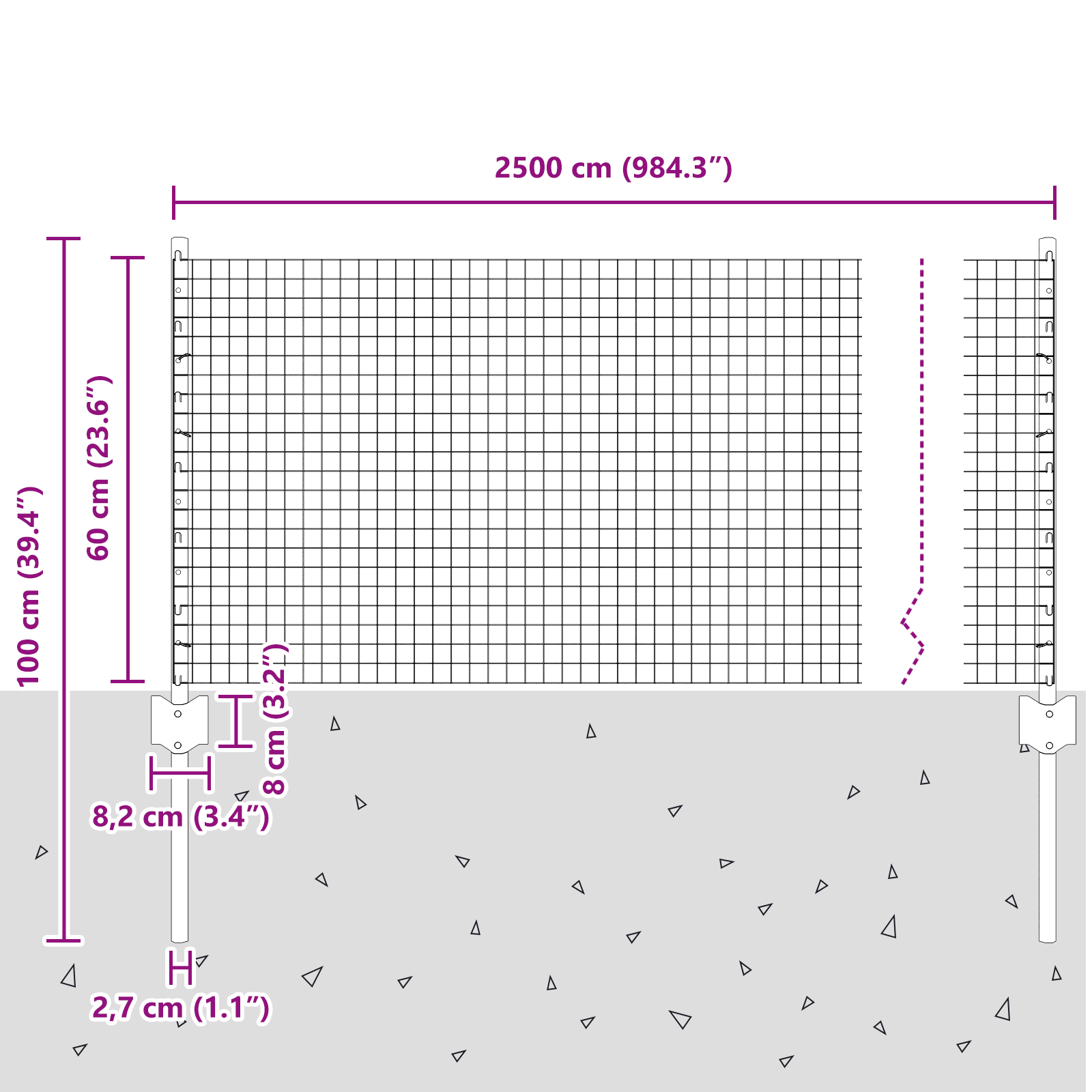 Welded Wire Fence with 10 U Posts Silver 0.6x25 m Steel - Image 10