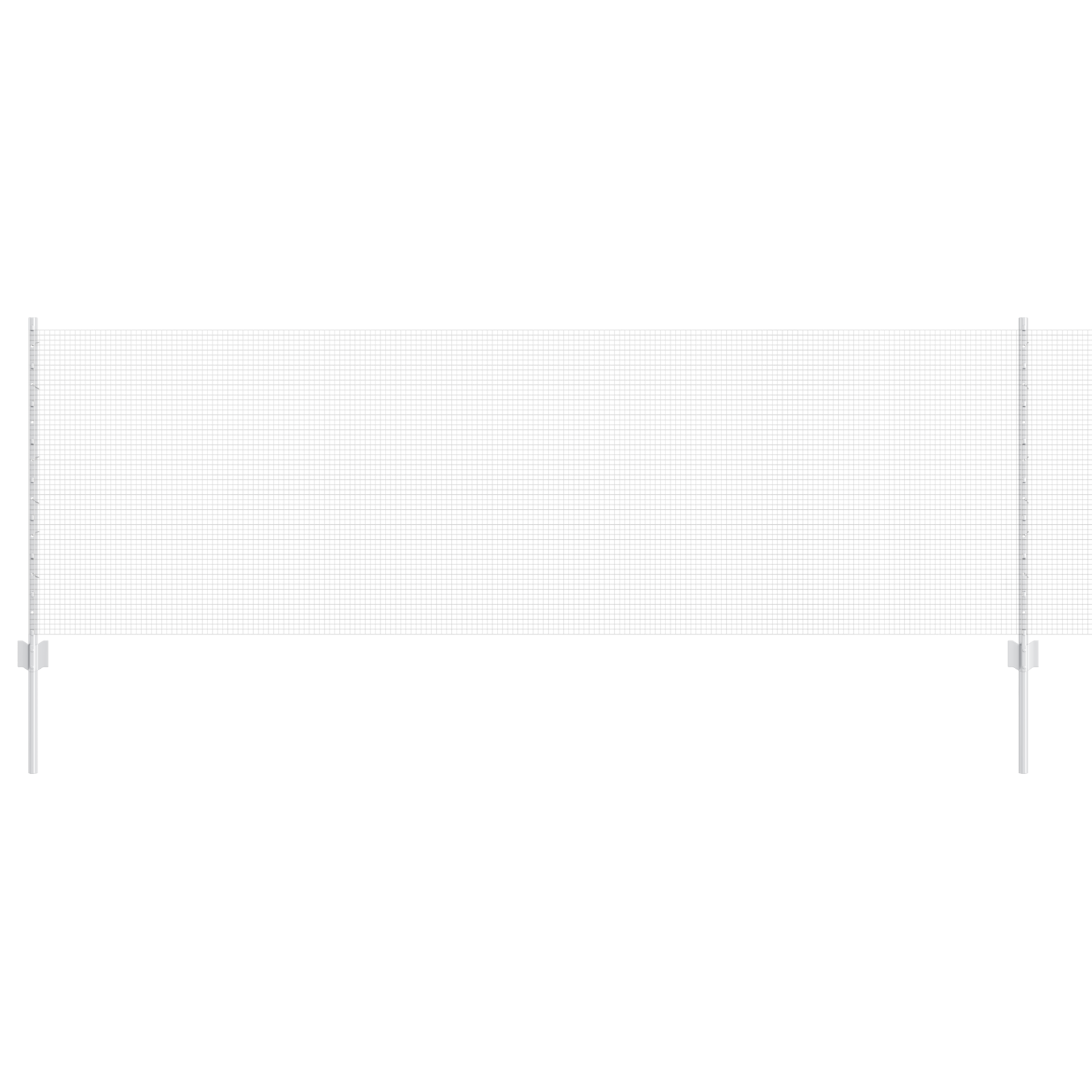 Welded Wire Fence with 11 U Posts Silver 0.8x25 m Steel - Image 2