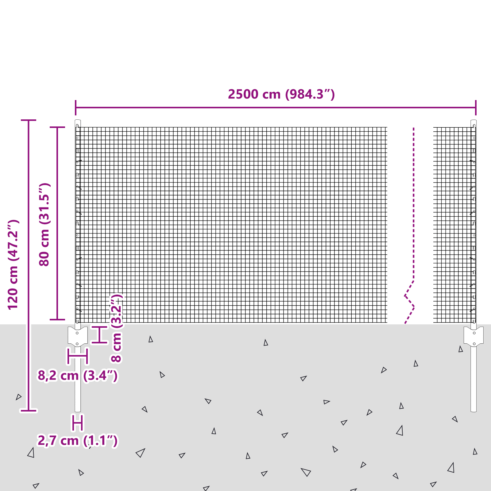 Welded Wire Fence with 11 U Posts Silver 0.8x25 m Steel - Image 10