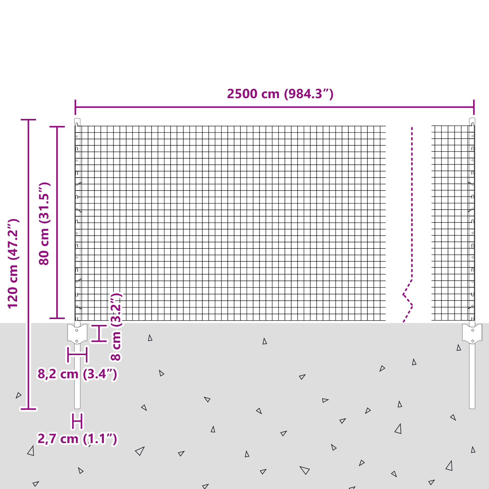 Welded Wire Fence with 11 U Posts Silver 0.8x25 m Steel - Image 10