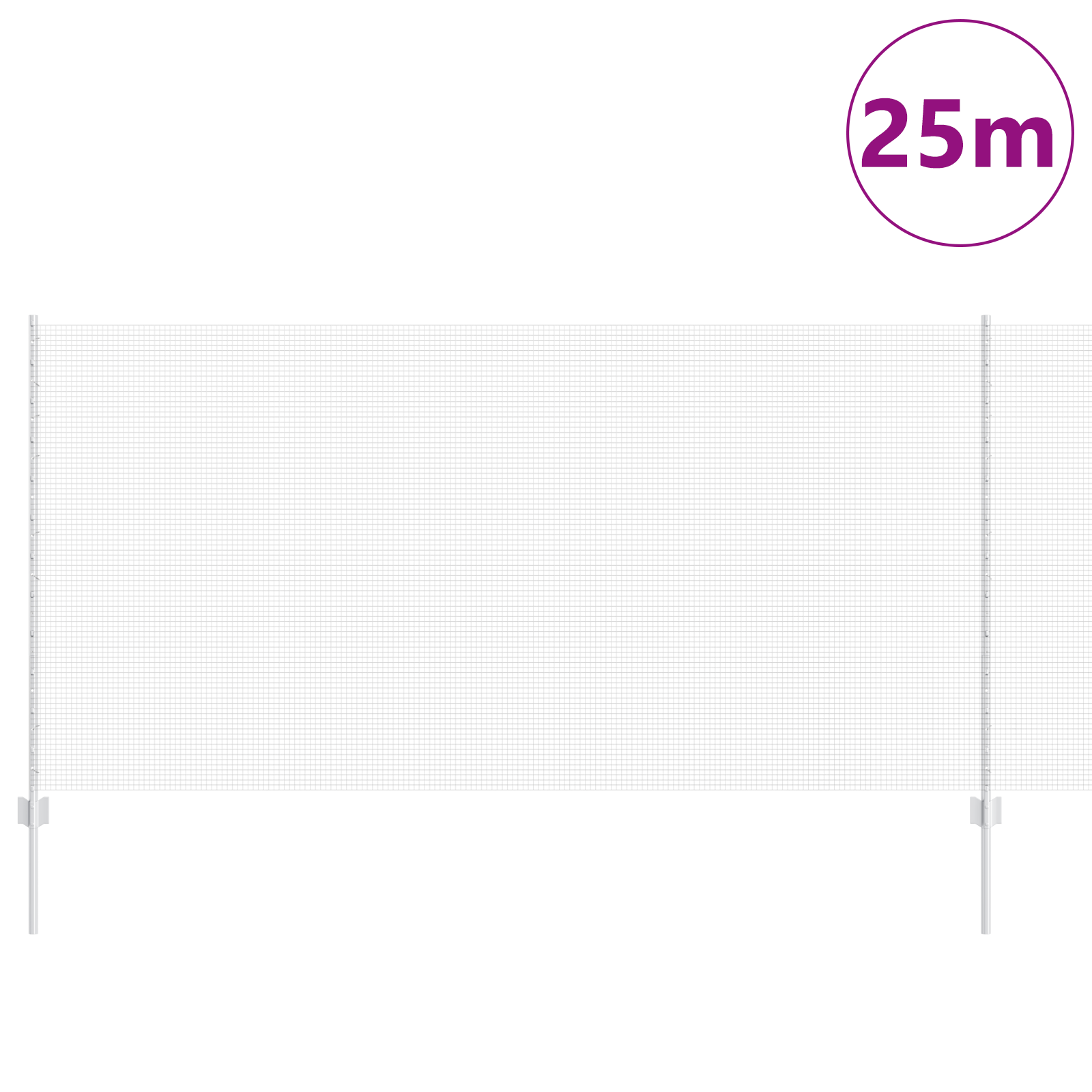 Welded Wire Fence with 22 U Posts Silver 1.2x25 m Steel - Image 3