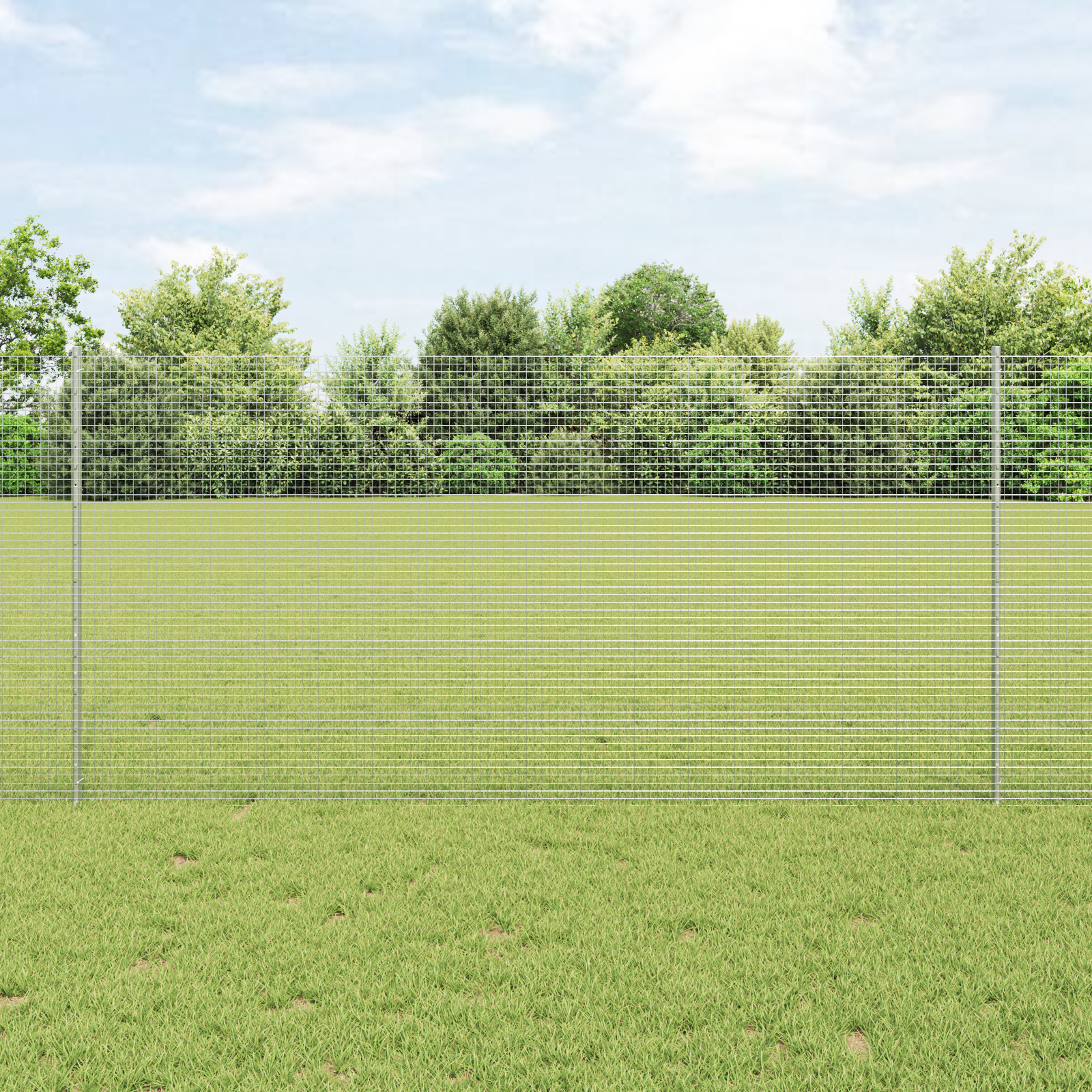 Welded Wire Fence with 22 U Posts Silver 1.2x25 m Steel