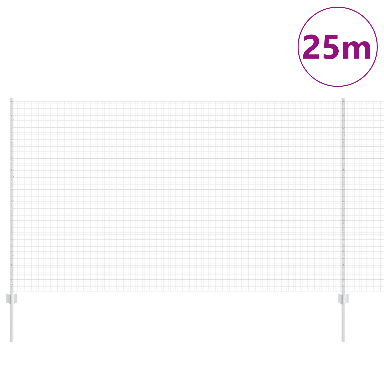 Welded Wire Fence with 22 U Posts Silver 1,4x25 m Steel - Image 3