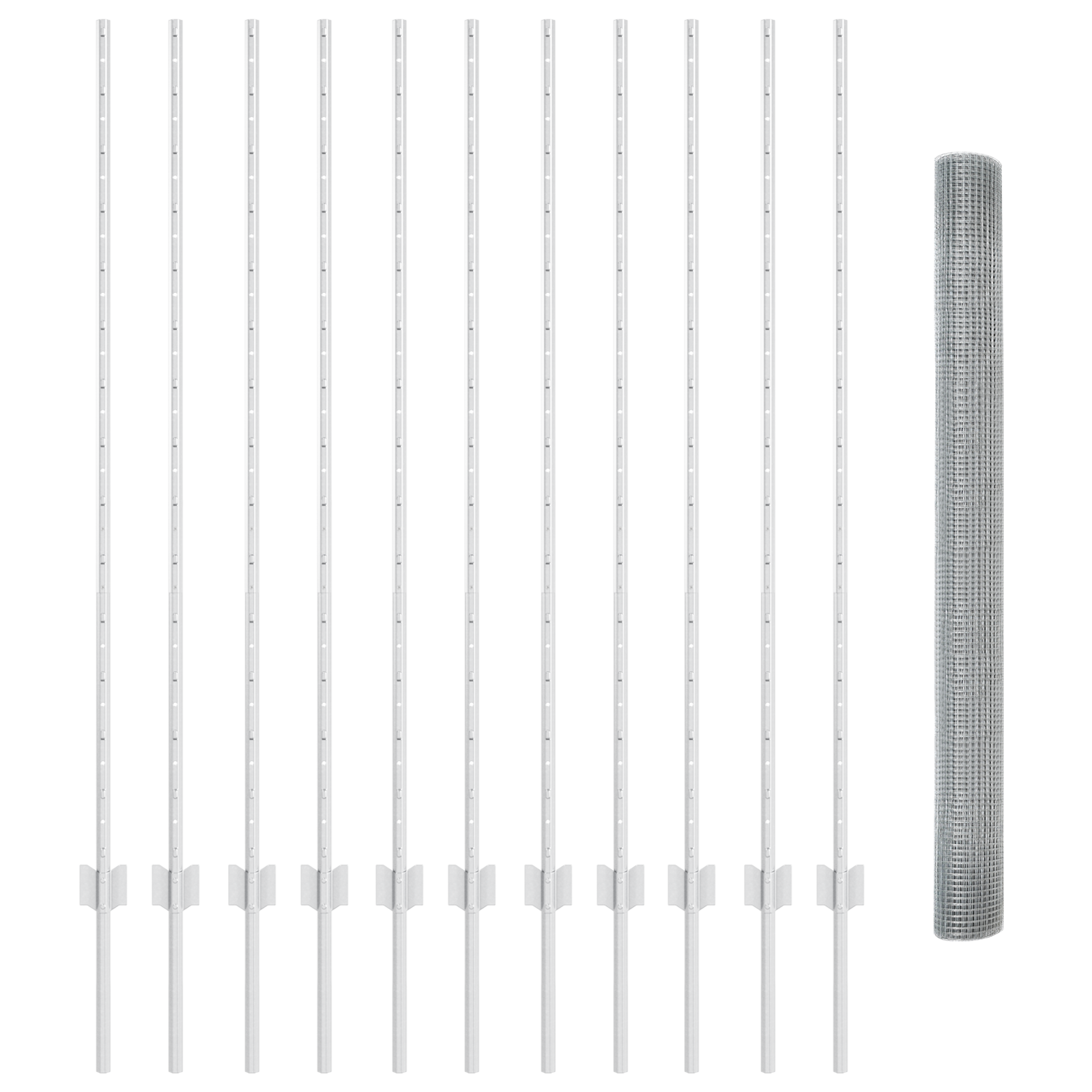 Welded Wire Fence with 22 U Posts Silver 1.4x25 m Steel