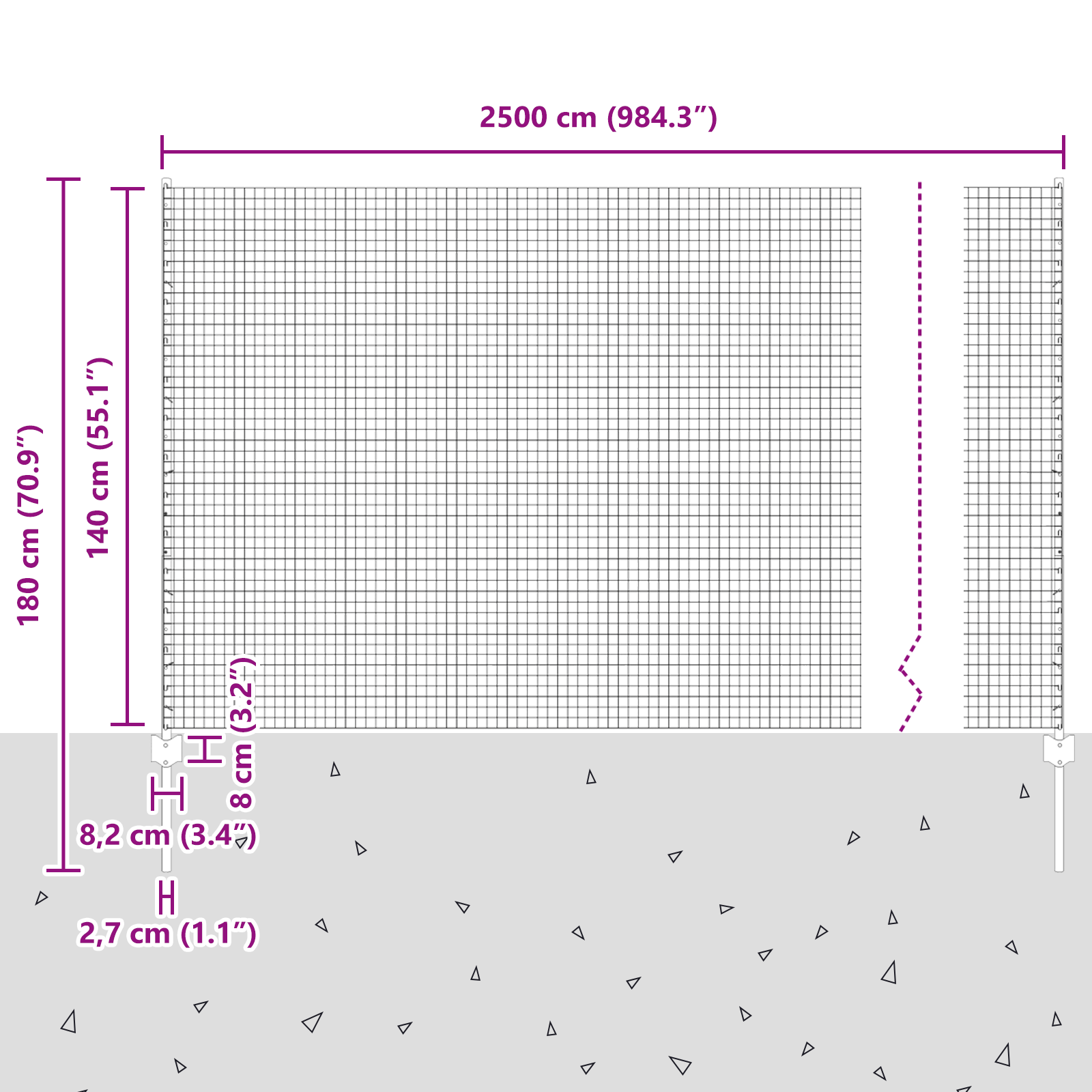 Welded Wire Fence with 22 U Posts Silver 1.4x25 m Steel - Image 11