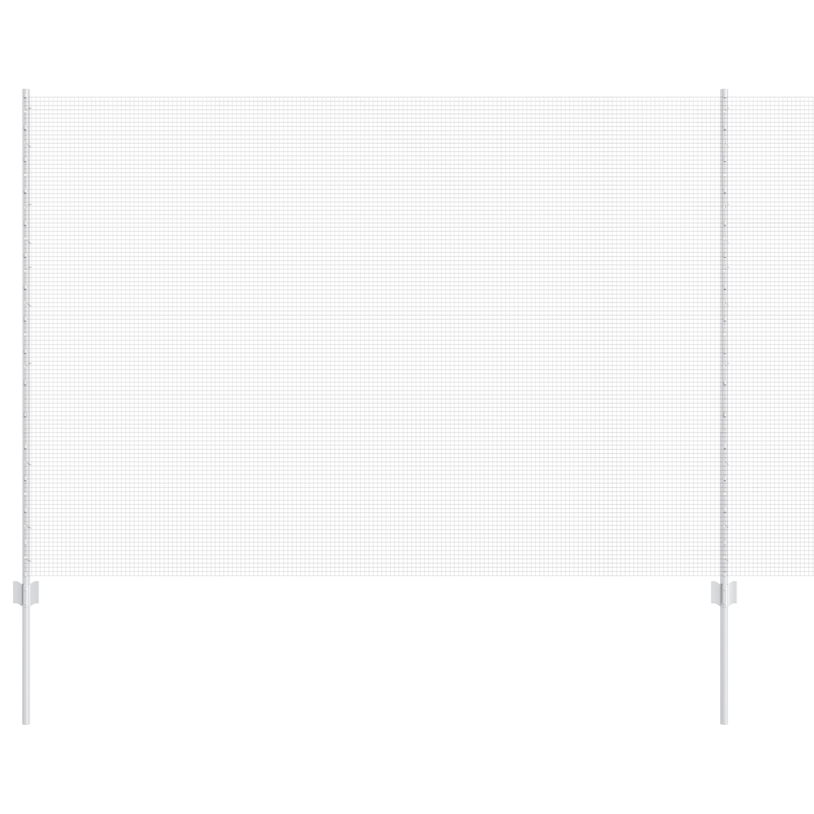 Welded Wire Fence with 22 U Posts Silver 1.6x25 m Steel - Image 2