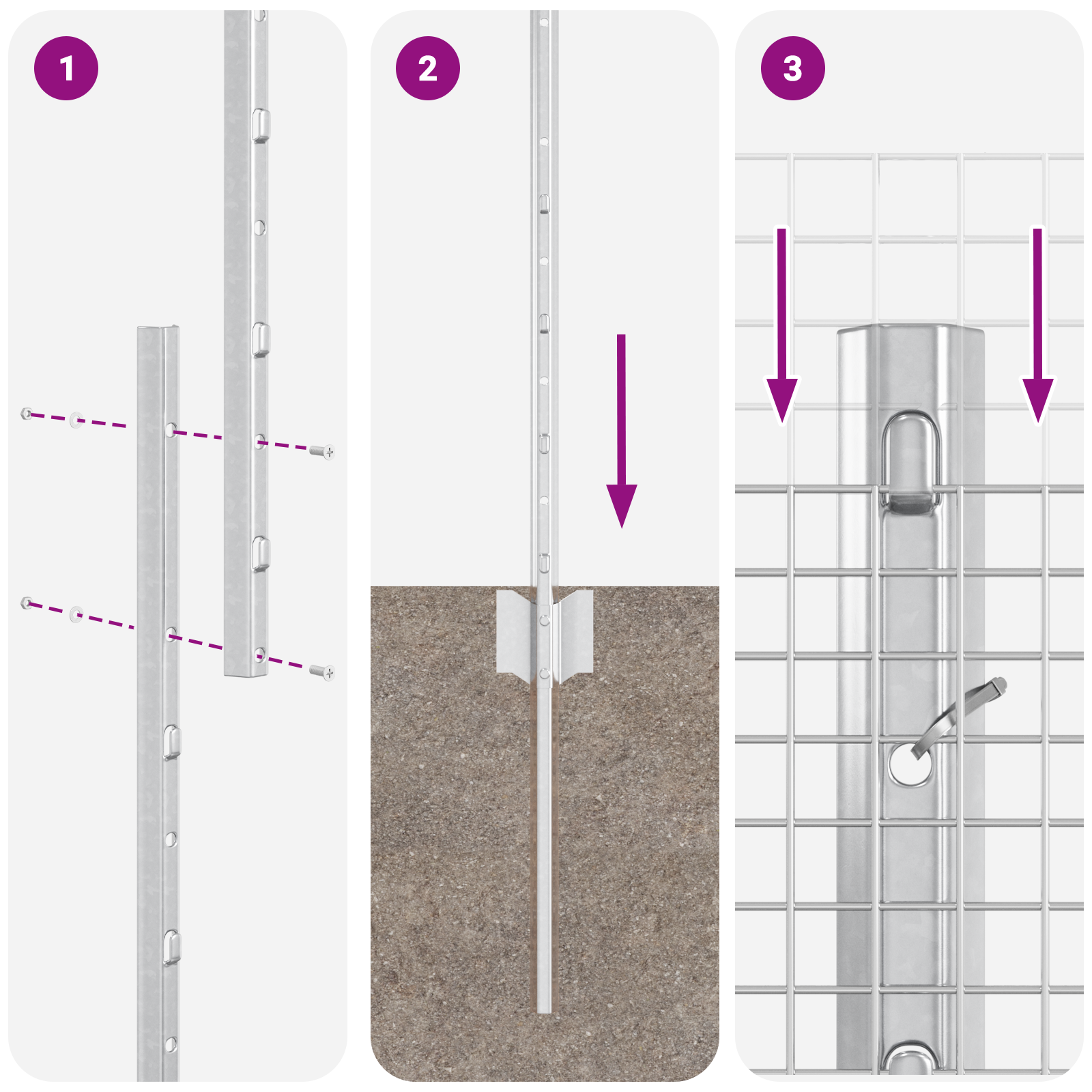 Welded Wire Fence with 22 U Posts Silver 1.6 x 25 m Steel - Image 10
