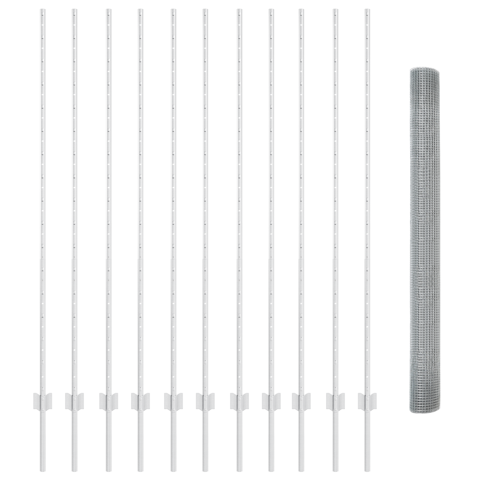 Welded Wire Fence with 22 U Posts Silver 1.6 x 25 m Steel - Image 4