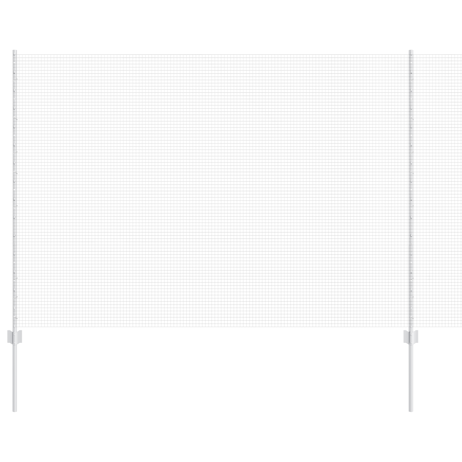 Welded Wire Fence with 22 U Posts Silver 1.6 x 25 m Steel - Image 2