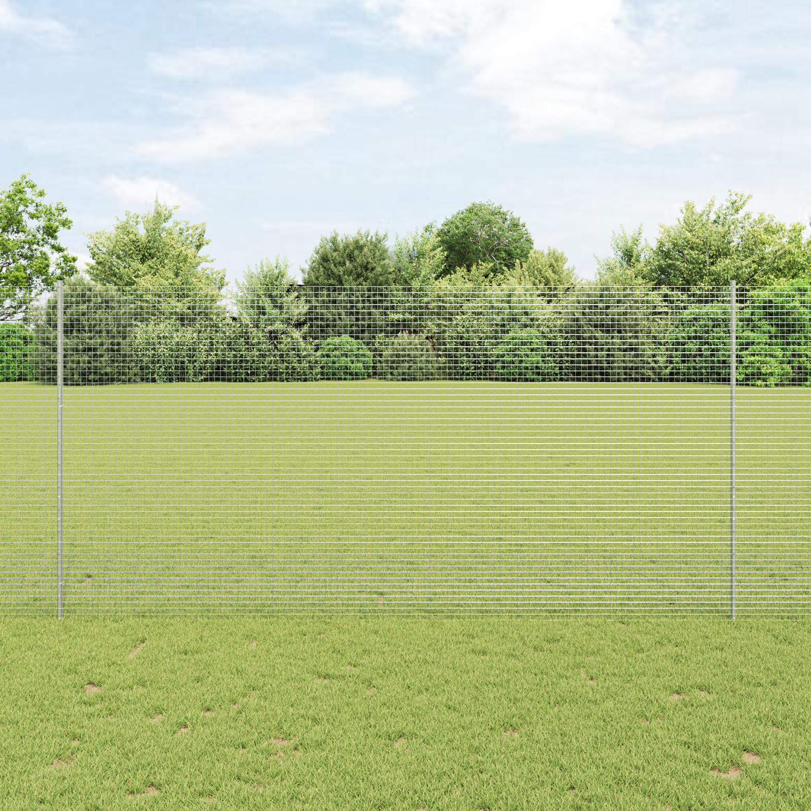Welded Wire Fence with 22 U Posts Silver 1.6x25 m Steel