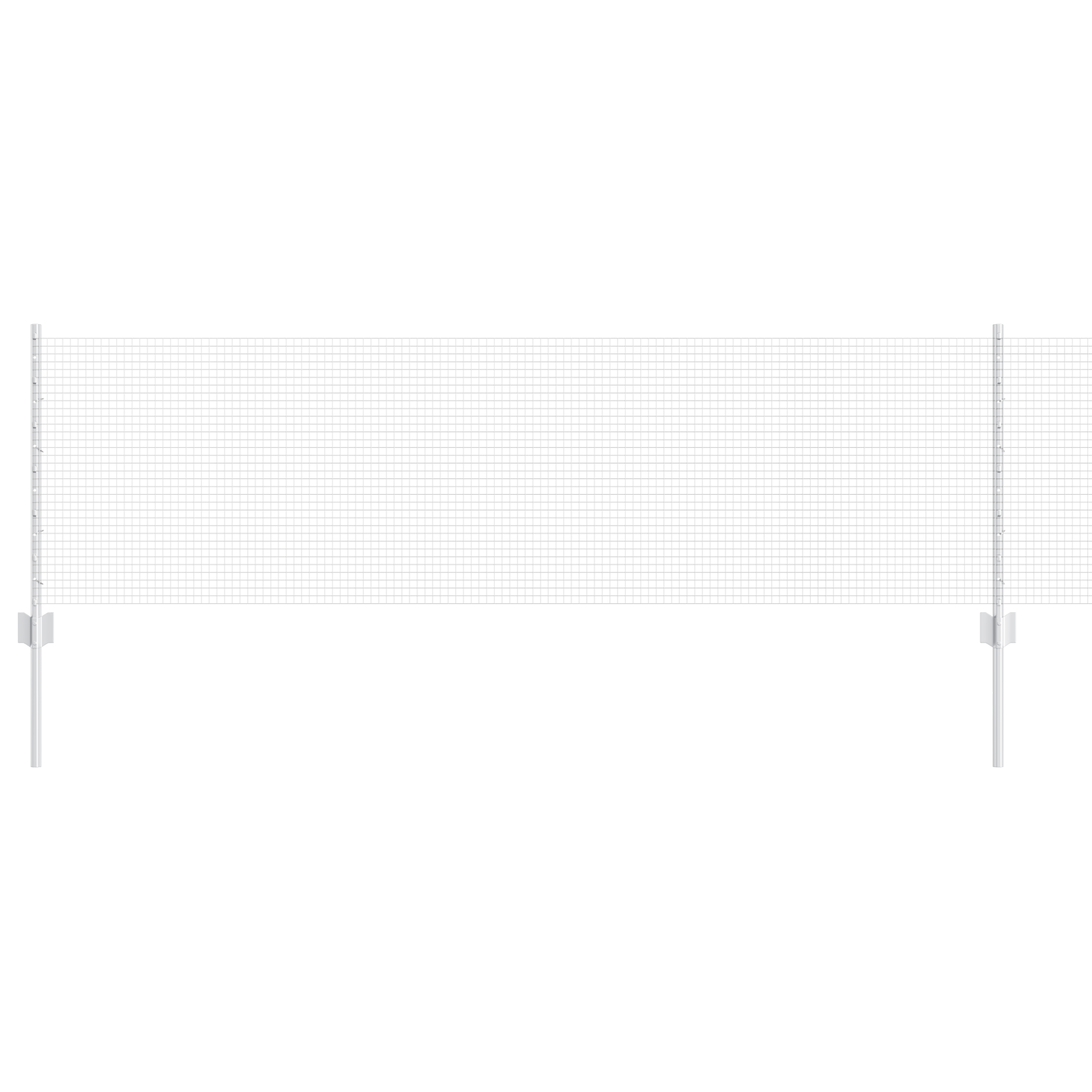 Welded Wire Fence with 22 U Posts Silver 0.6x50 m Steel - Image 2