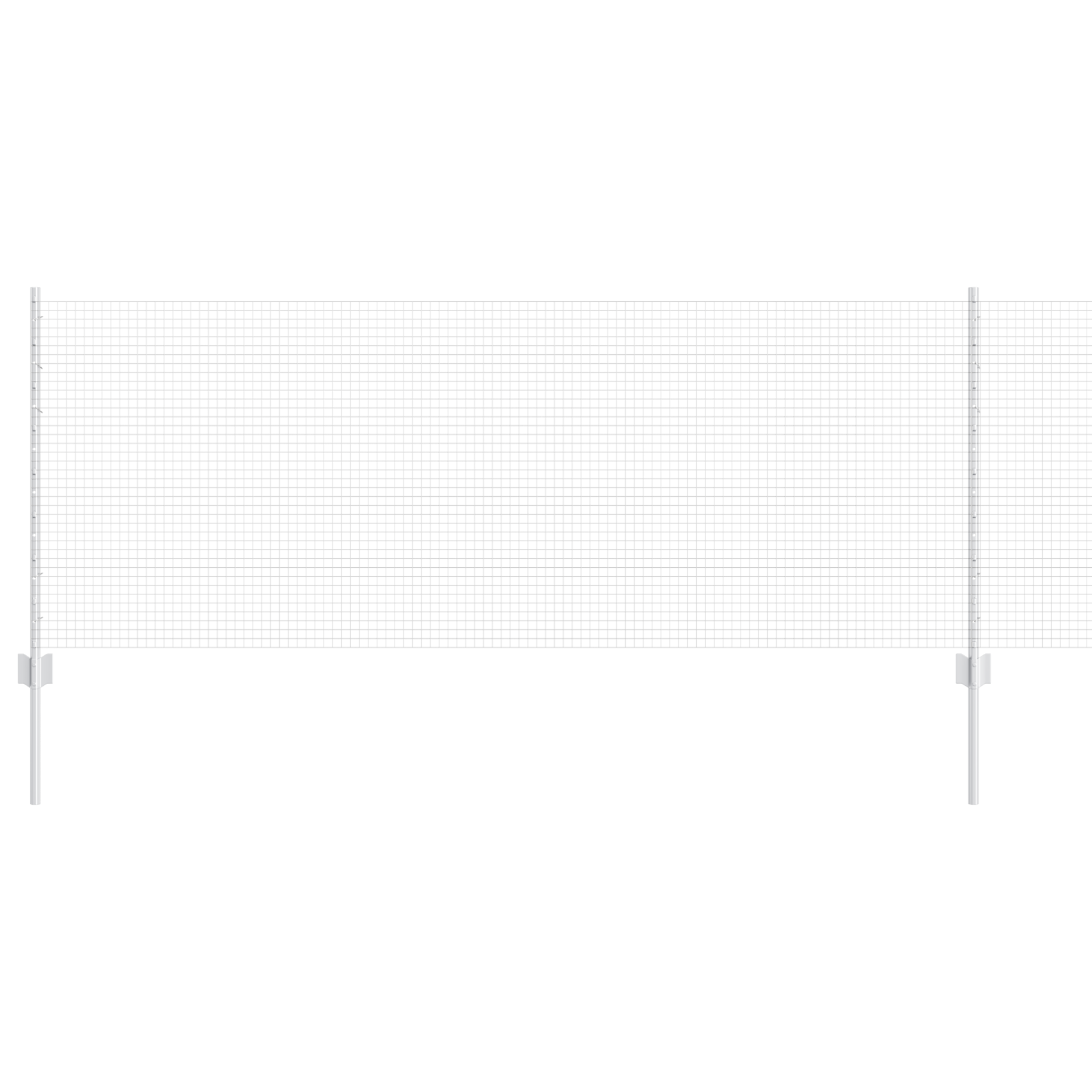 Welded Wire Fence with 22 U Posts Silver 0.8x50 m Steel - Image 2