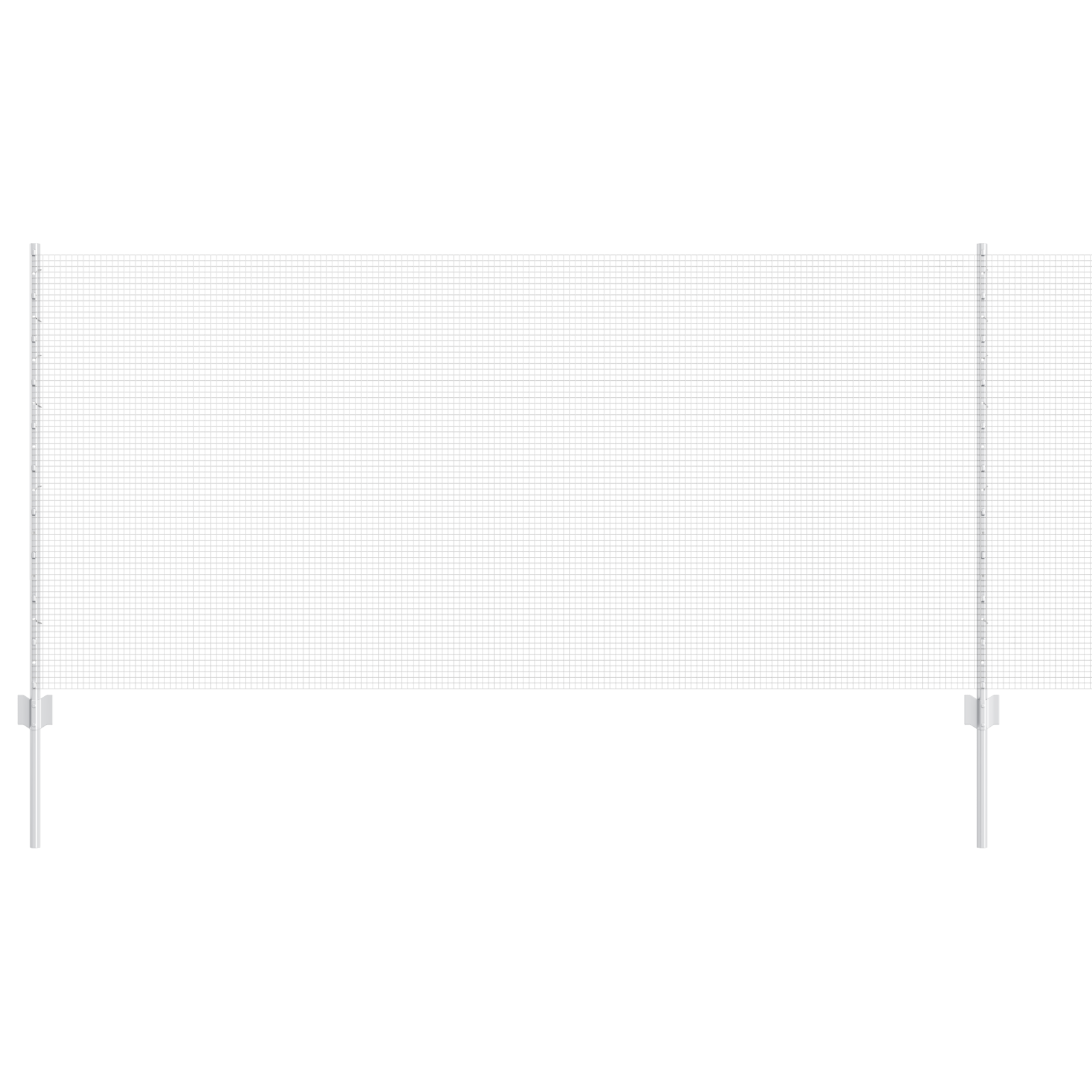 Welded Wire Fence with 44 U Posts Silver 1x50 m Steel - Image 2
