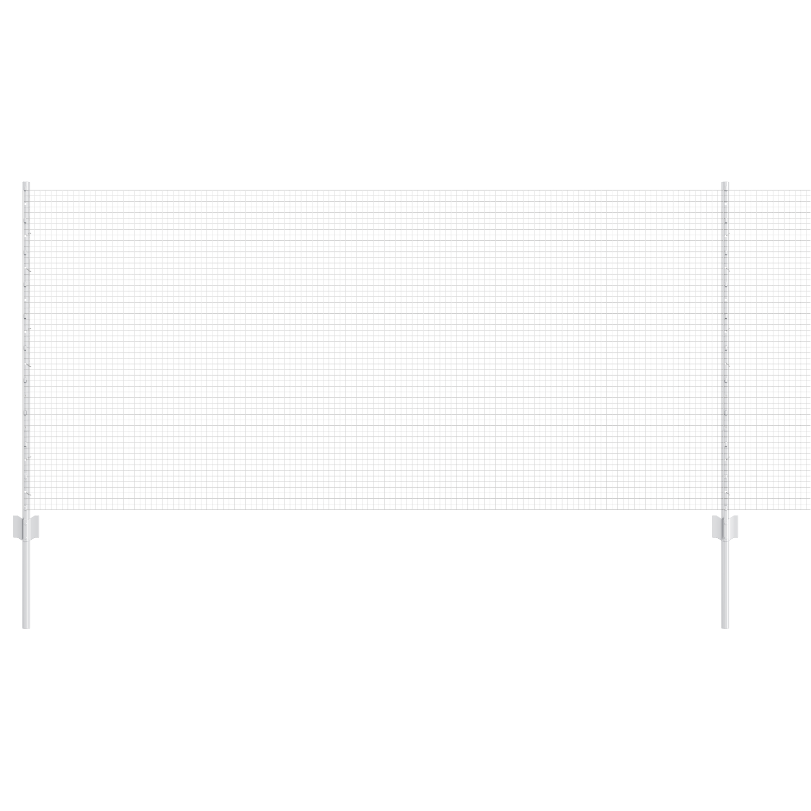 Welded Wire Fence with 44 U Posts Silver 1x50 m Steel - Image 2